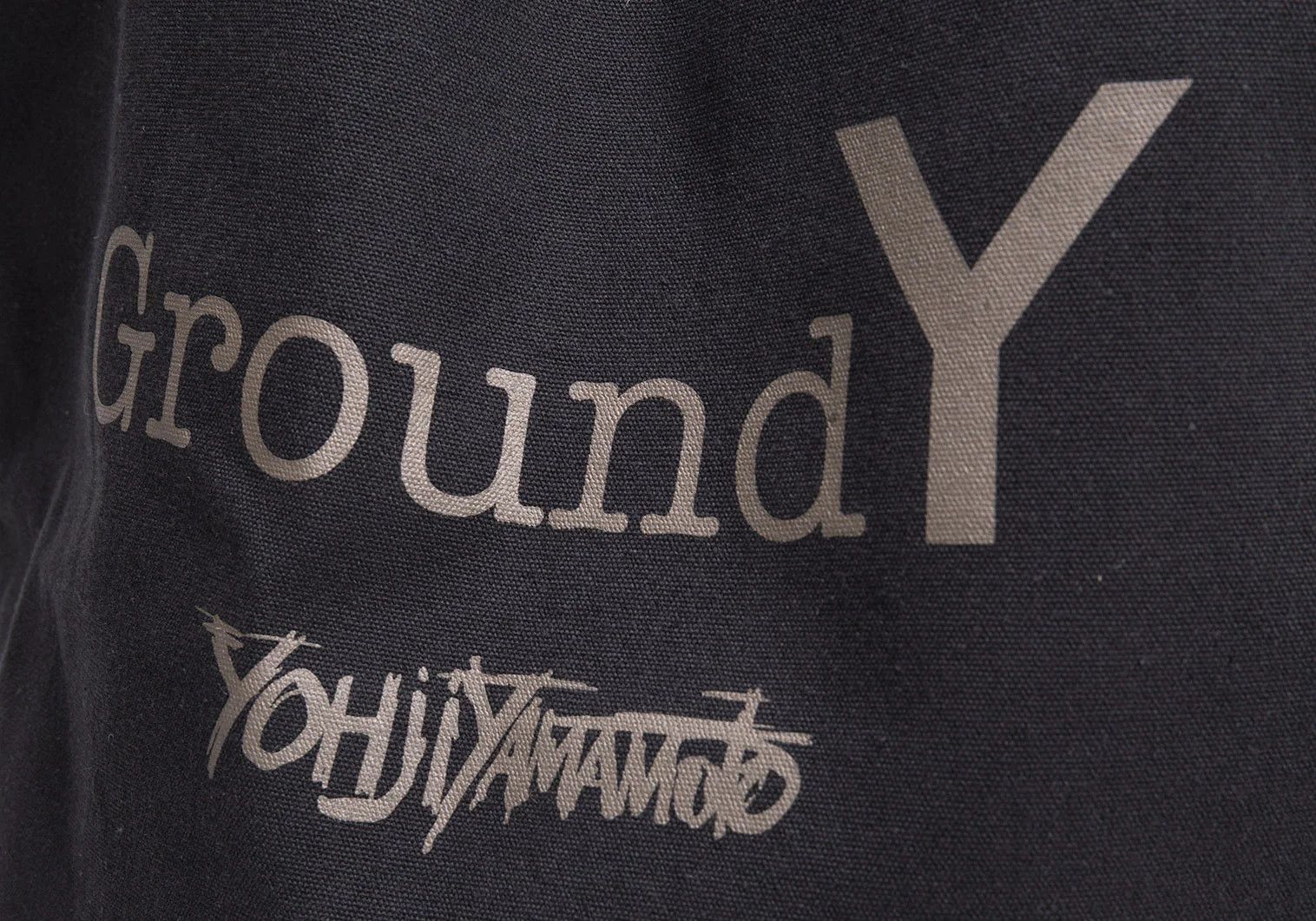 Yohji Yamamoto Logo Print Canvas Tote Bag in Black Size ONE SIZE - 2 Thumbnail