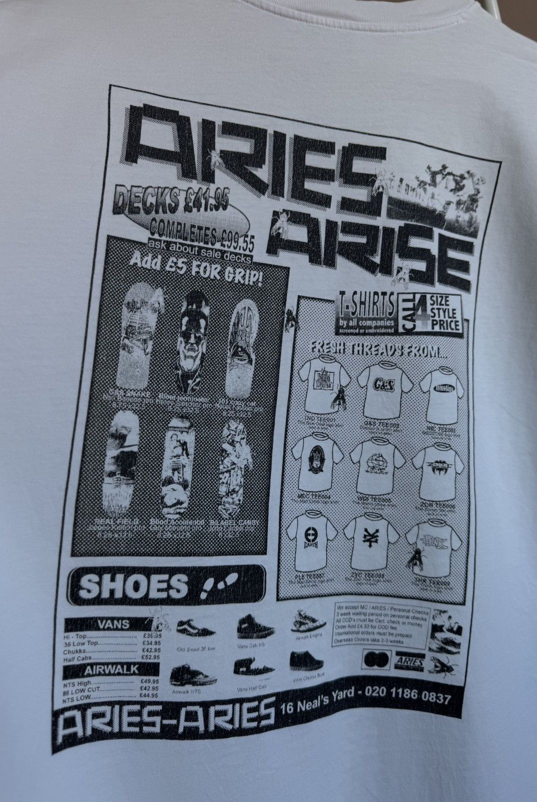 Aries Aries Arise Back Logo Tshirt Size US XL / EU 56 / 4 - 12 Thumbnail