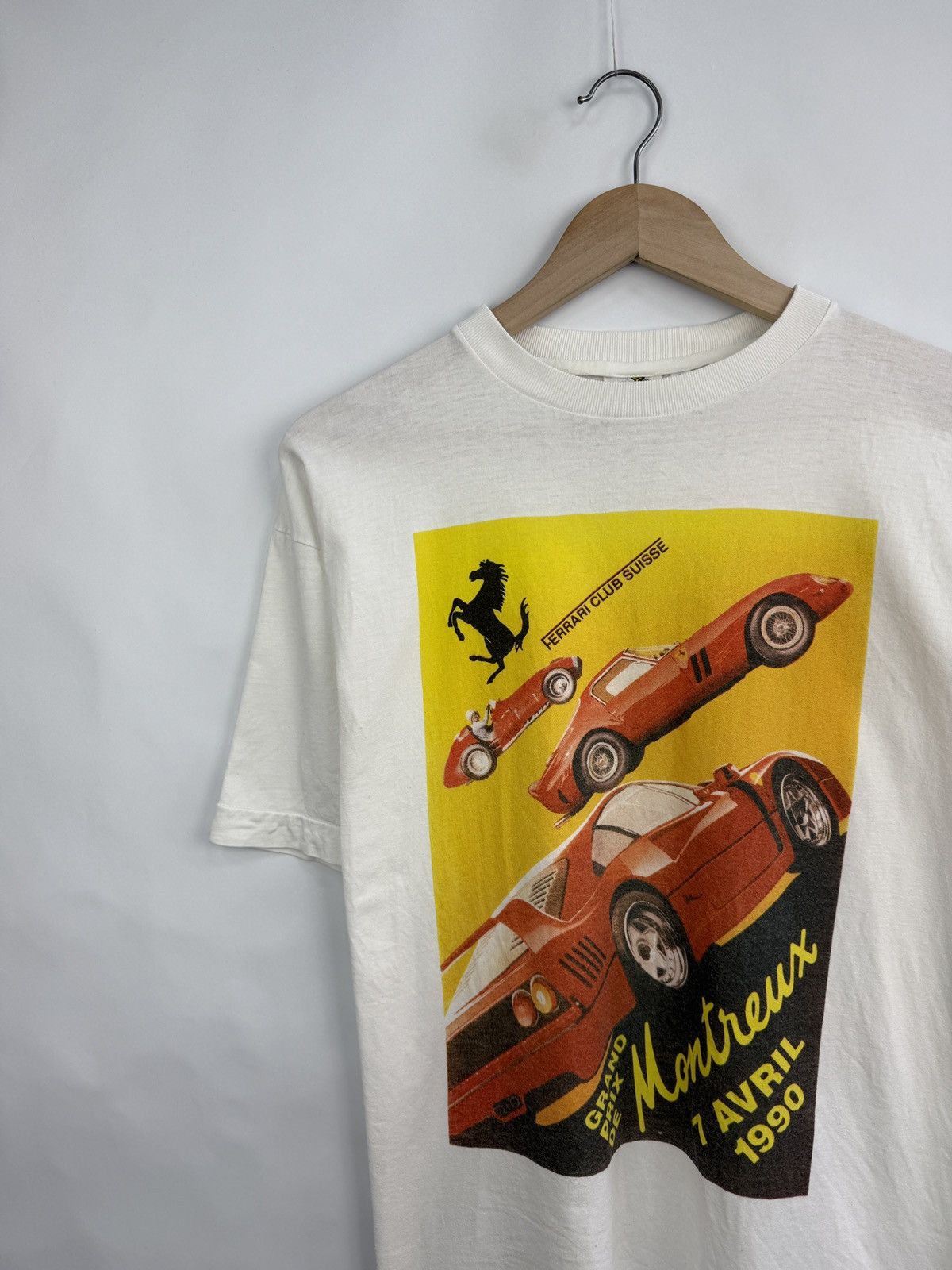 Ferrari × Vintage 🇨🇭Vintage 1990 Ferrari Club Suisse Grand Prix De Montreux tee Size US L / EU 52-54 / 3 - 2 Thumbnail