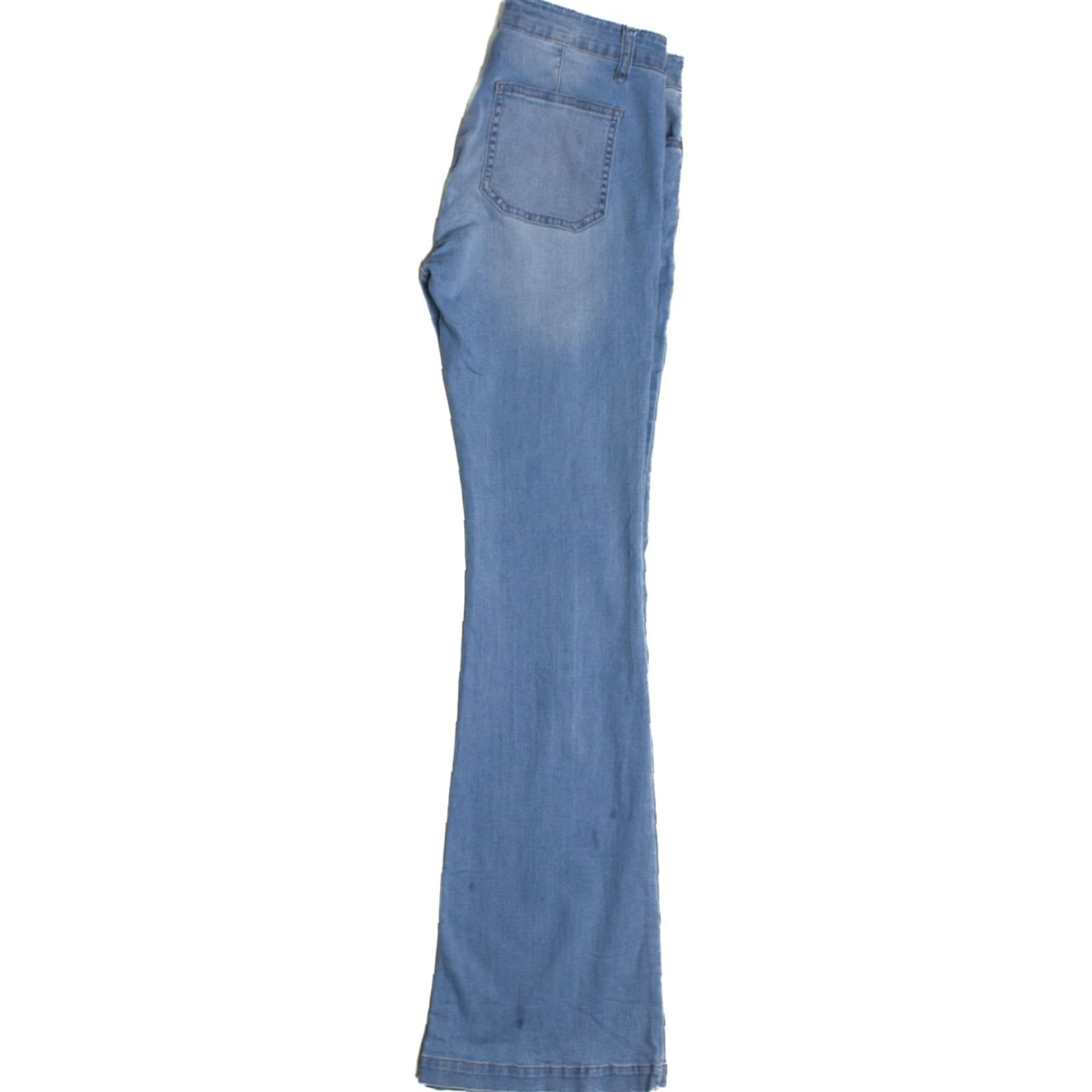 Denime VINTAGE 2000s Blue Lace-Up Wax Denim Jeans 32" Flare Leg Size US 32 / EU 48 - 2 Thumbnail