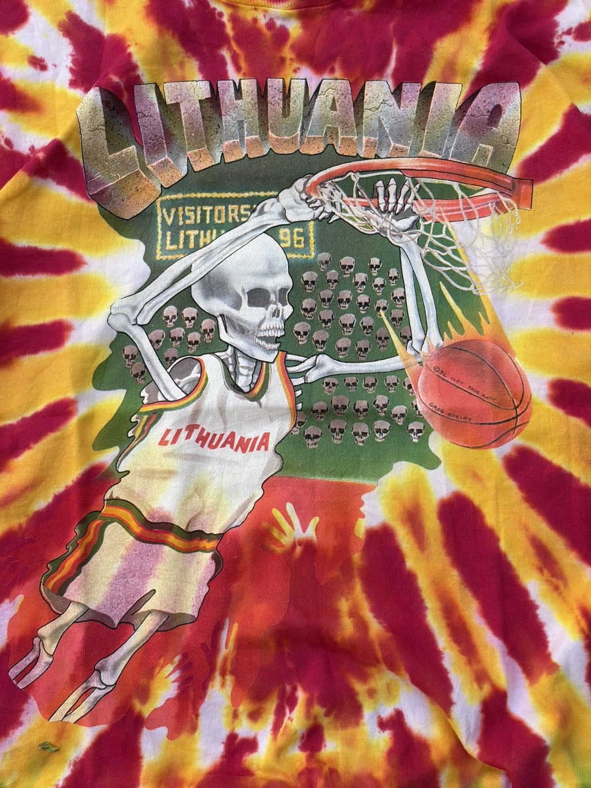 Band Tees Vintage 1992 Lithuania Olympic Basketball Grateful Dead Tee Size US XL / EU 56 / 4 - 3 Thumbnail