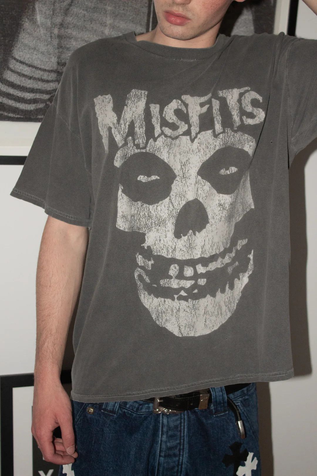 Vintage 🚭 ICONIC 🚭 90's MISFITS FADED CRIMSON GHOST LOGO SHIRT Size US XL / EU 56 / 4 - 2 Thumbnail