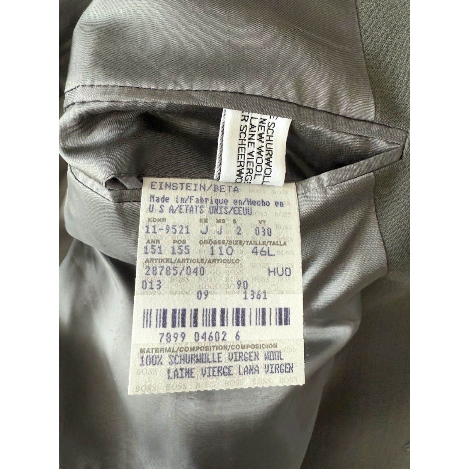 Hugo Boss VINTAGE Hugo Boss Green Einstein Blazer Mens 46L Ventless Sport Jacket Coat USA Size 46R - 6 Thumbnail