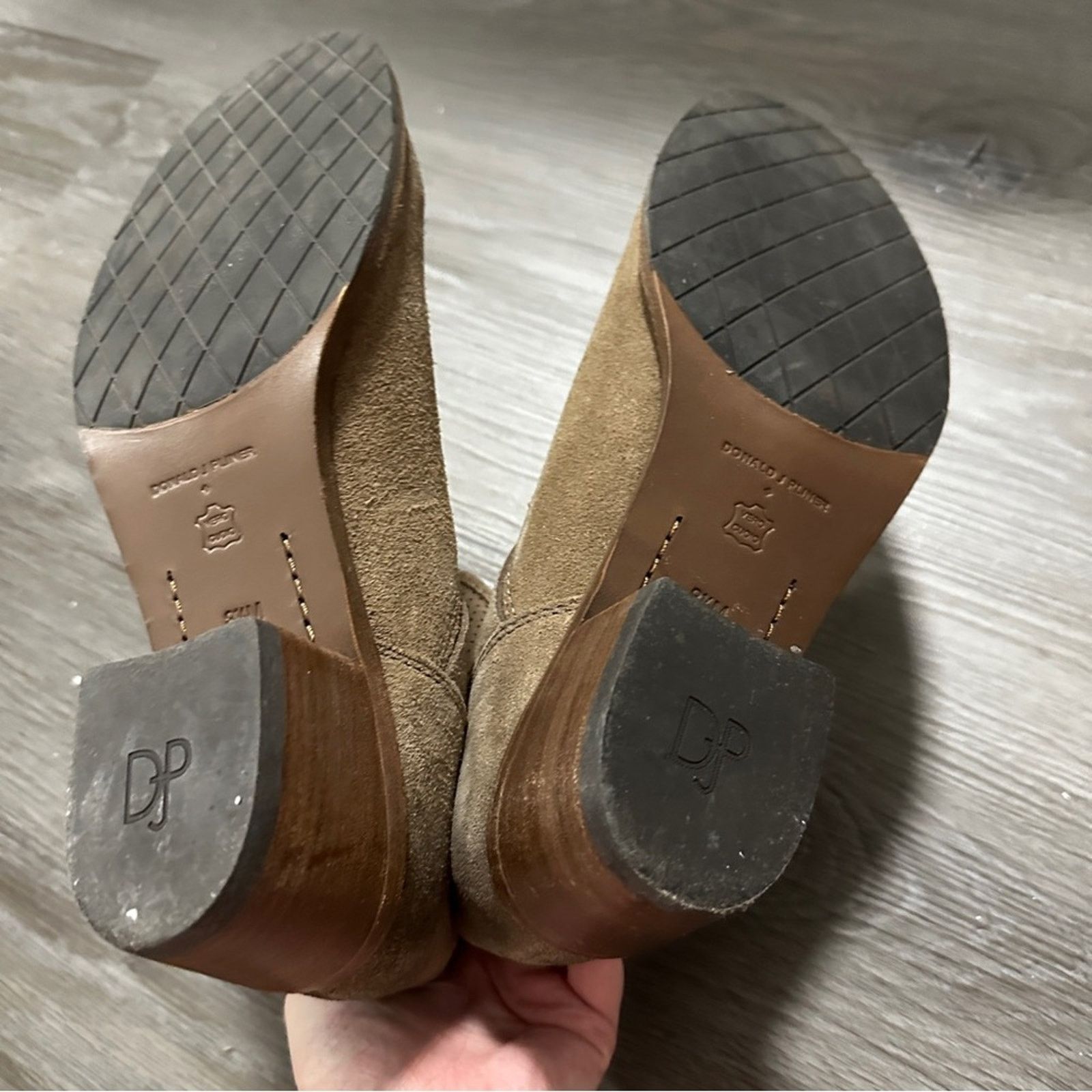 Donald Pliner Donald J Pliner Willow Mid-Calf Leather Suede Taupe Boots Size US 8.5 / IT 38.5 - 7 Thumbnail