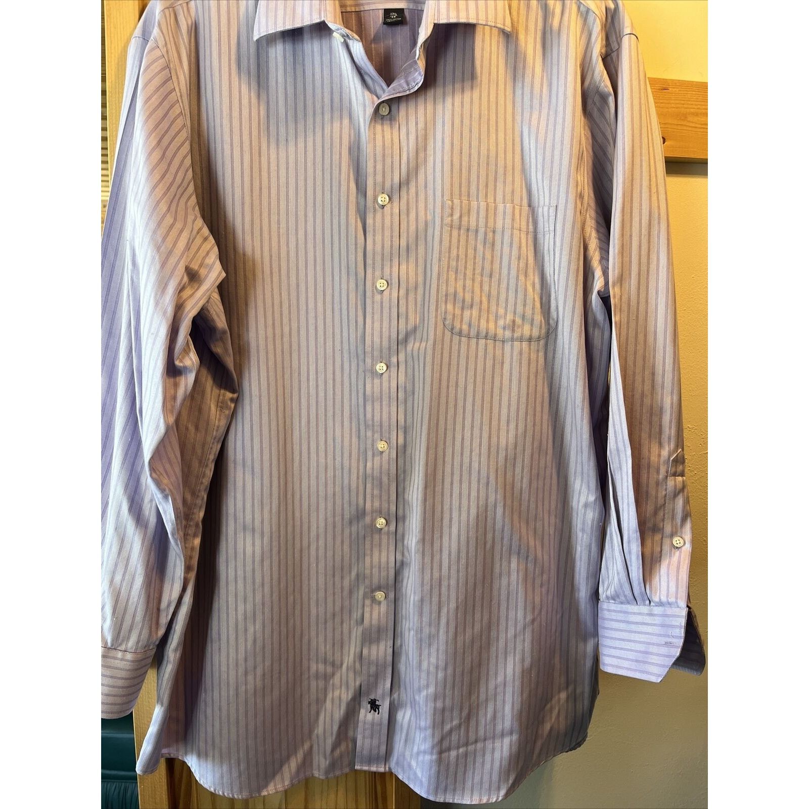 Hart Schaffner Marx Hart Schaffner Marx Men’s 17.5 34 Purple stripe cotton shirt Size US XXL / EU 58 / 5 - 11 Thumbnail