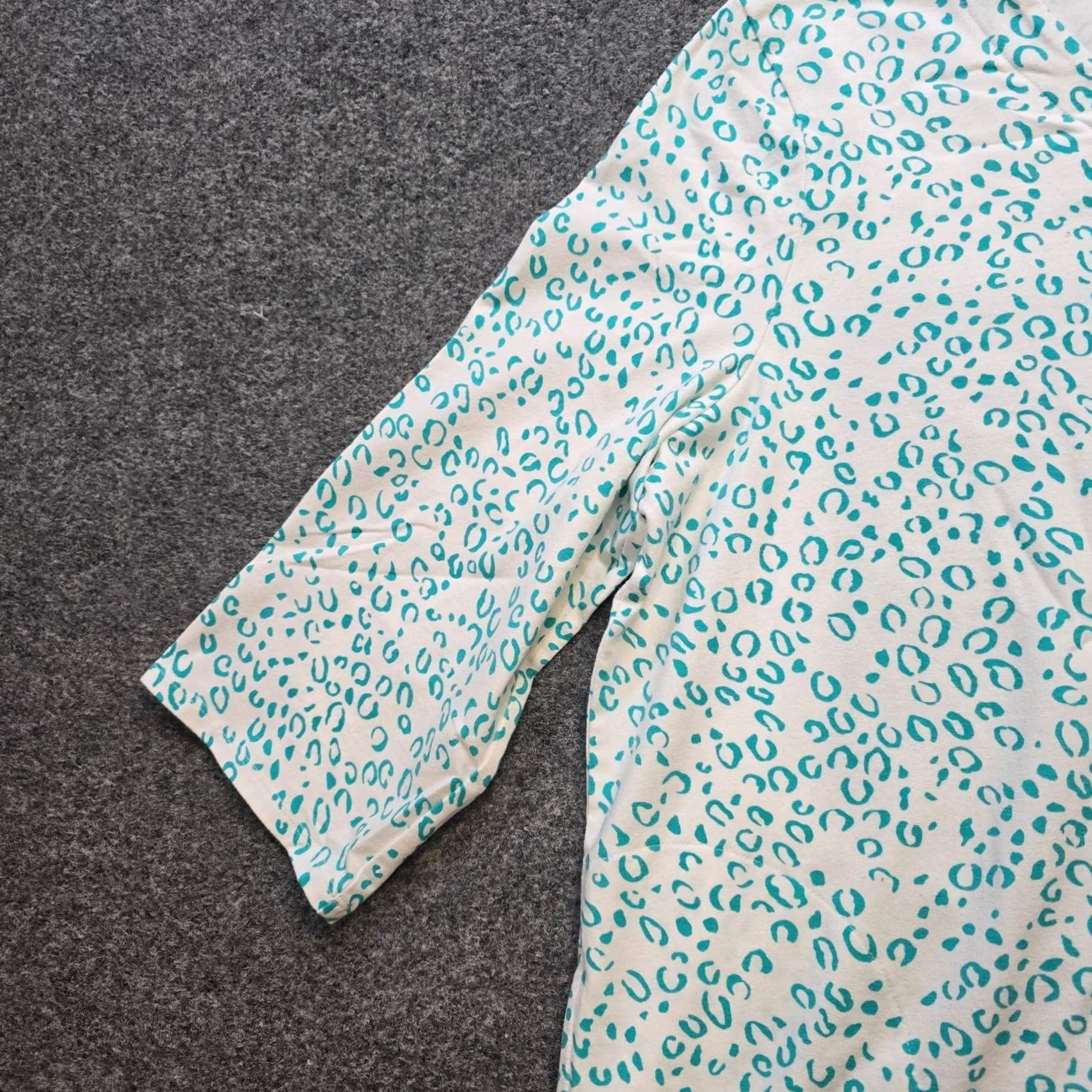 Vintage Chicos Top Womens XL White Green Leopard 3/4 Sleeve Stretch Casual Tunic Blouse Jersey Cotton Spandex Womens Regular Men no Size XL / US 12-14 / IT 48-50 - 4 Thumbnail