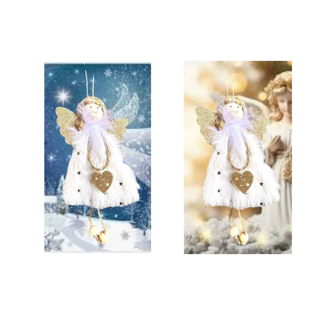 Handmade Angel Ornaments Set of 3 New Christmas Decor Stars Hearts Sn Size ONE SIZE - 5 Thumbnail