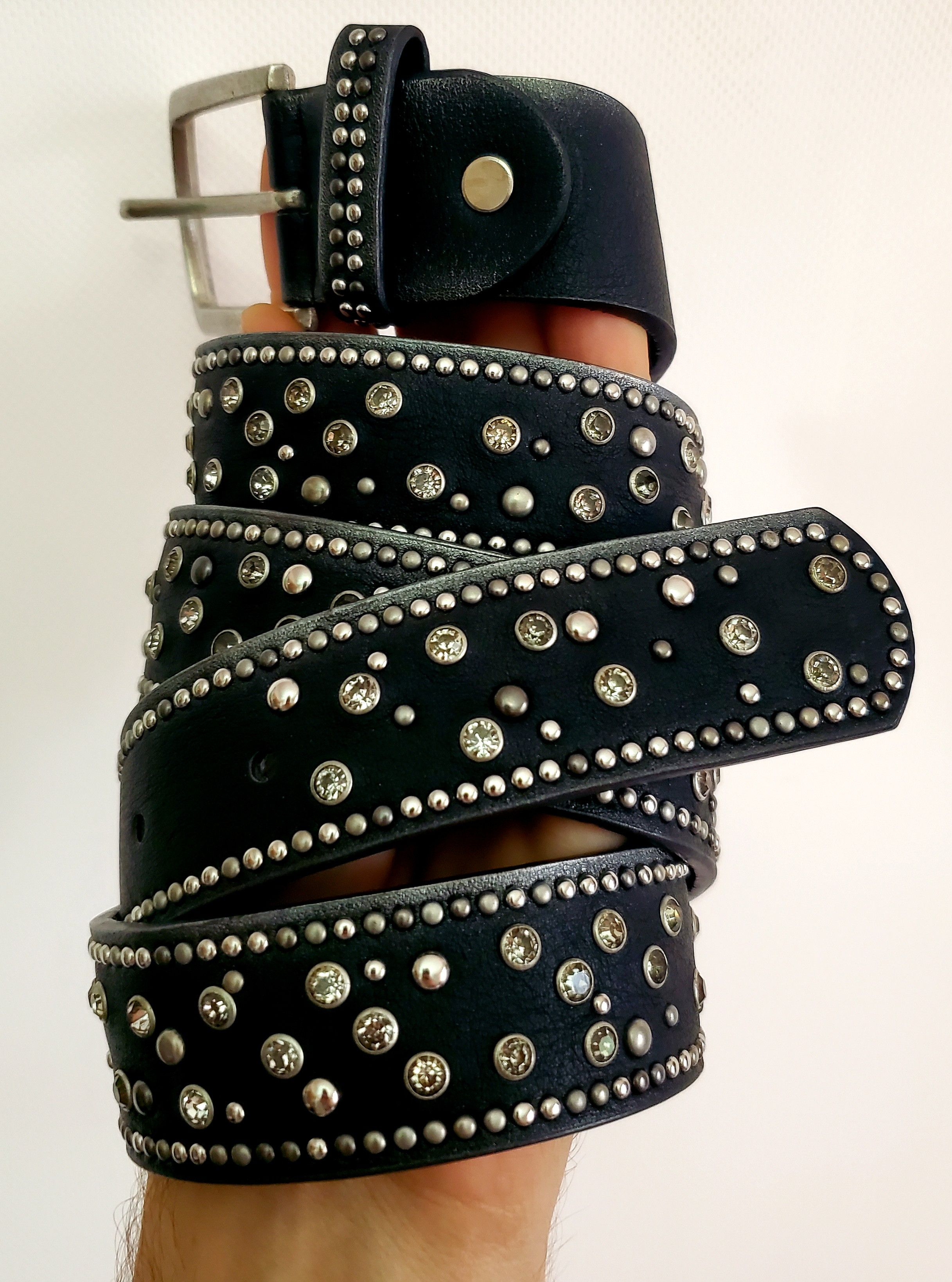 Japanese Brand × Vintage Vintage Steel Leather Studded Belt length 115 cm Size ONE SIZE - 2 Thumbnail