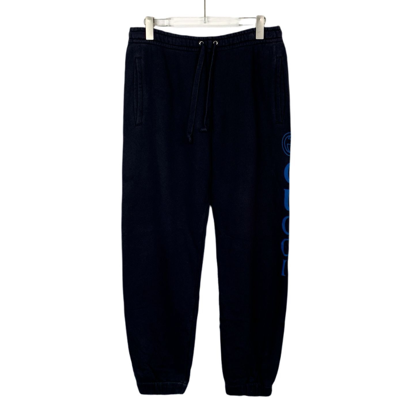 Gucci Gucci Navy Blue Cotton Logo Print Casual Trousers M Size US 32 / EU 48 - 1 Thumbnail