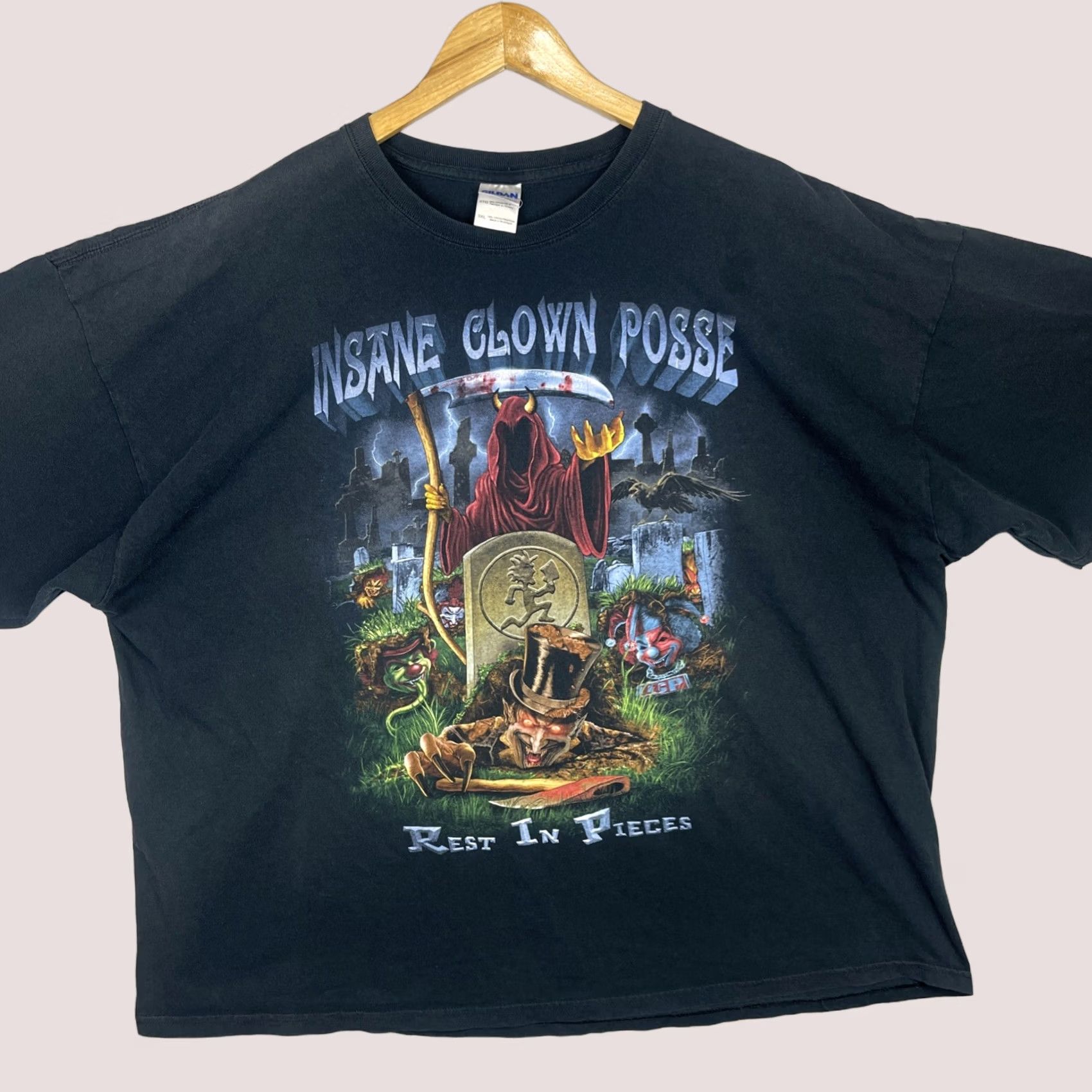 Gildan VINTAGE Insane Clown Posse Shirt Mens 3XL Black Rest In Pieces ICP Psychopathic Records Size US XXL / EU 58 / 5 - 1 Thumbnail