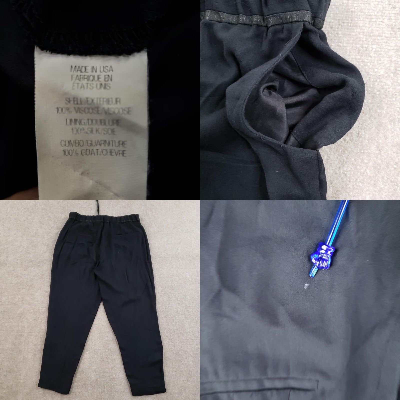 Helmut Lang VINTAGE HELMUT LANG Pants Womens 8 Black Jogger Silk Lined Ankle Zip Tapered Made USA Size 30" / US 8 / IT 44 - 10 Thumbnail