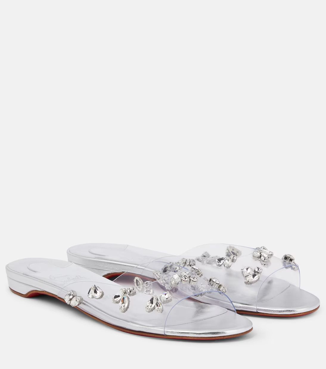 Christian Louboutin o1s1wg110924 Pvc Slides in Silver Size US 7 / IT 37 - 1 Thumbnail