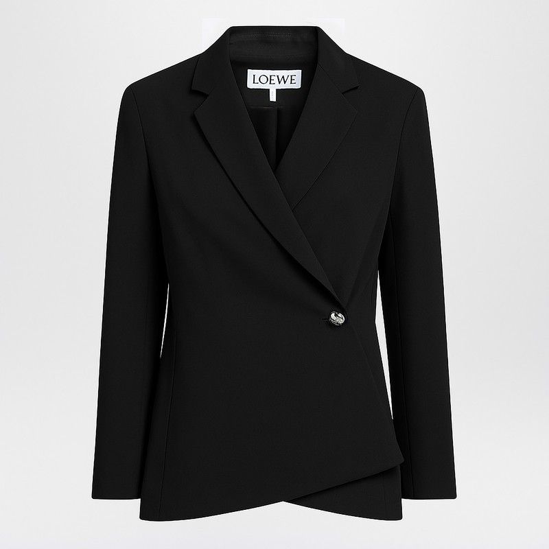 ジャケット LOEWE BLACK JACKET WITH ANAGRAM PEBBLE BUTTON Anagram jacket in denim Black - LOEWE