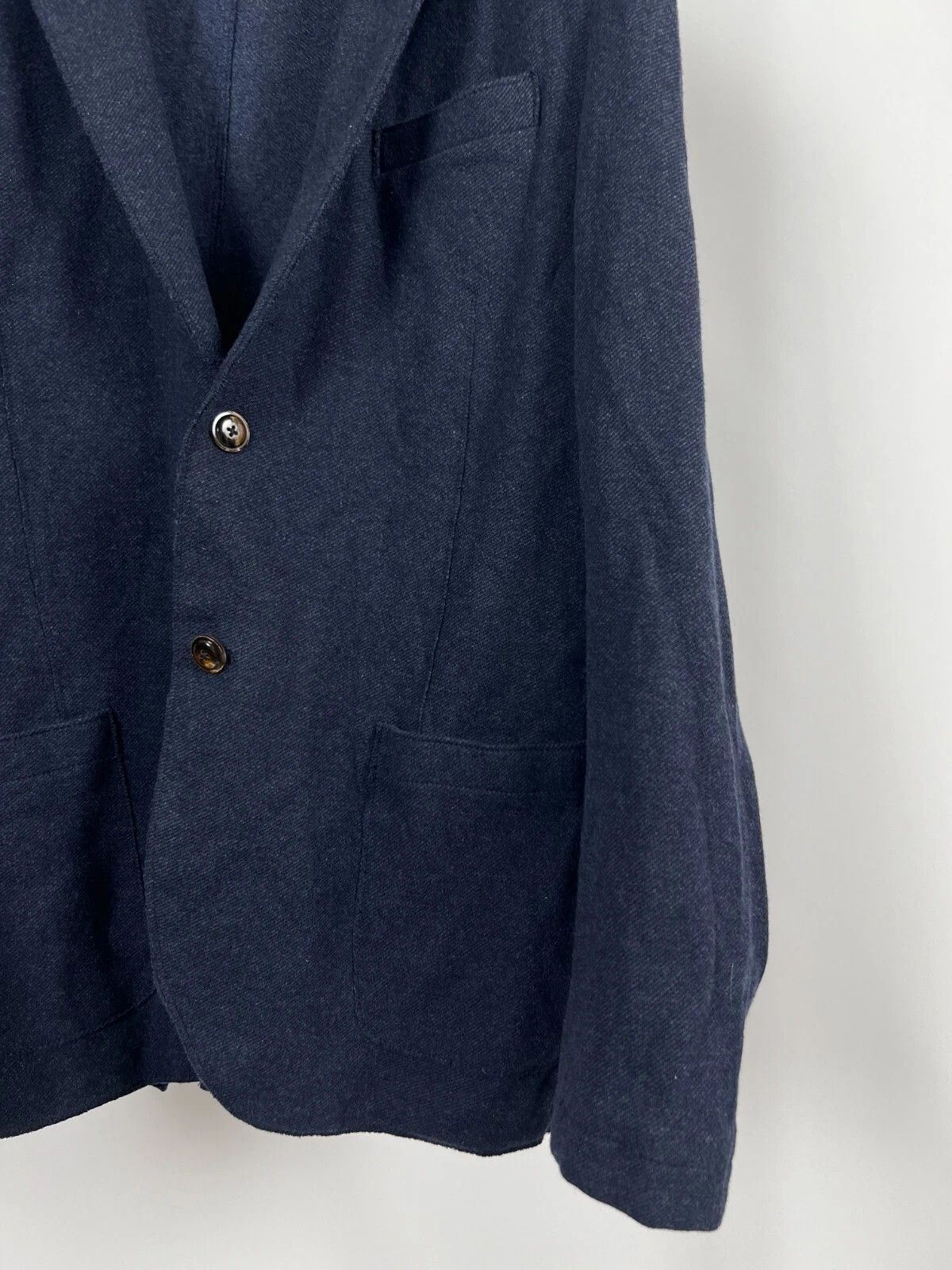 Massimo Dutti Massimo Dutti Navy Blue Unlined Soft Cotton Blazer Jacket Size 40R - 7 Thumbnail