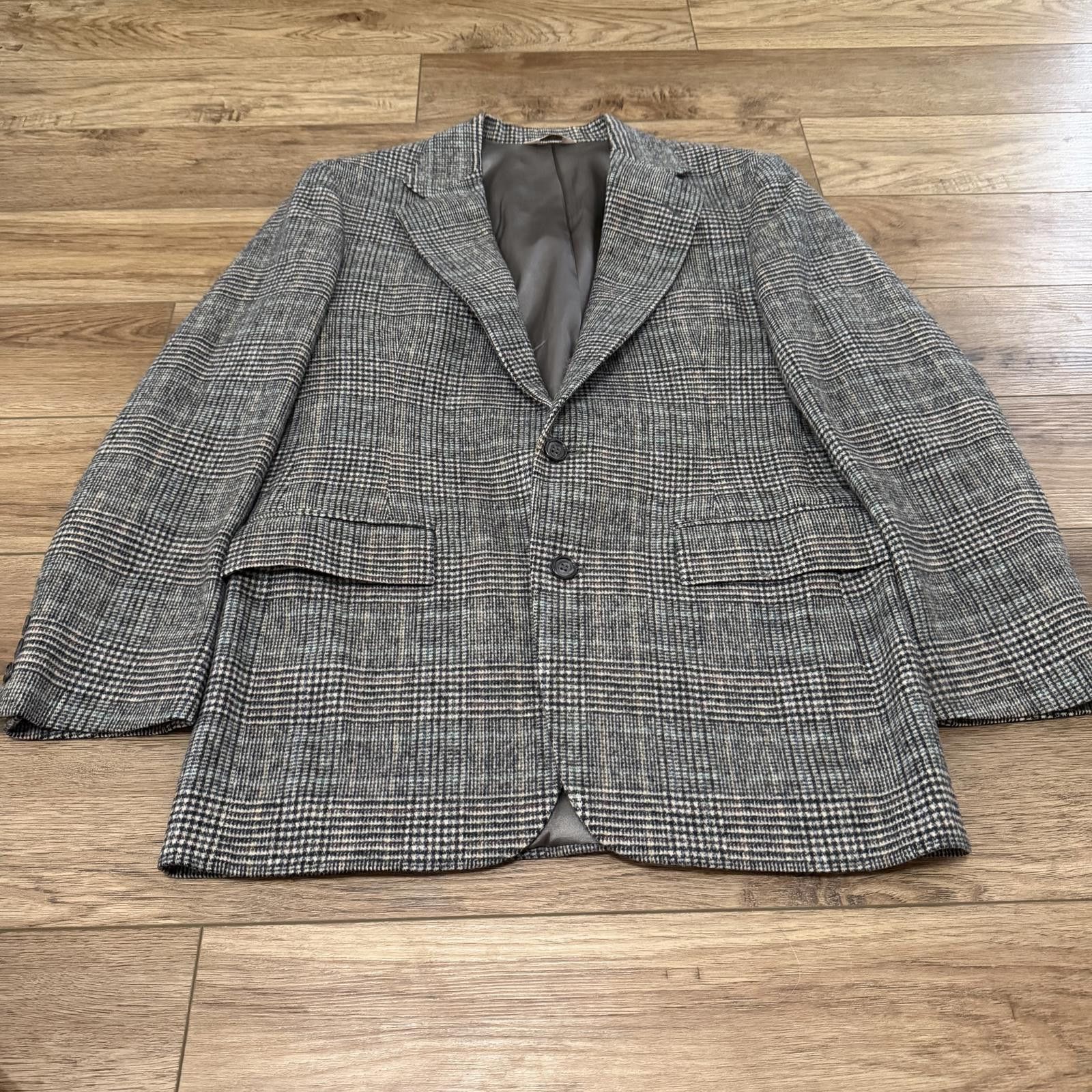Other Vintage 80s Plaid Wool Blazer Jacket Christopher Hayes Size 38R - 1 Thumbnail