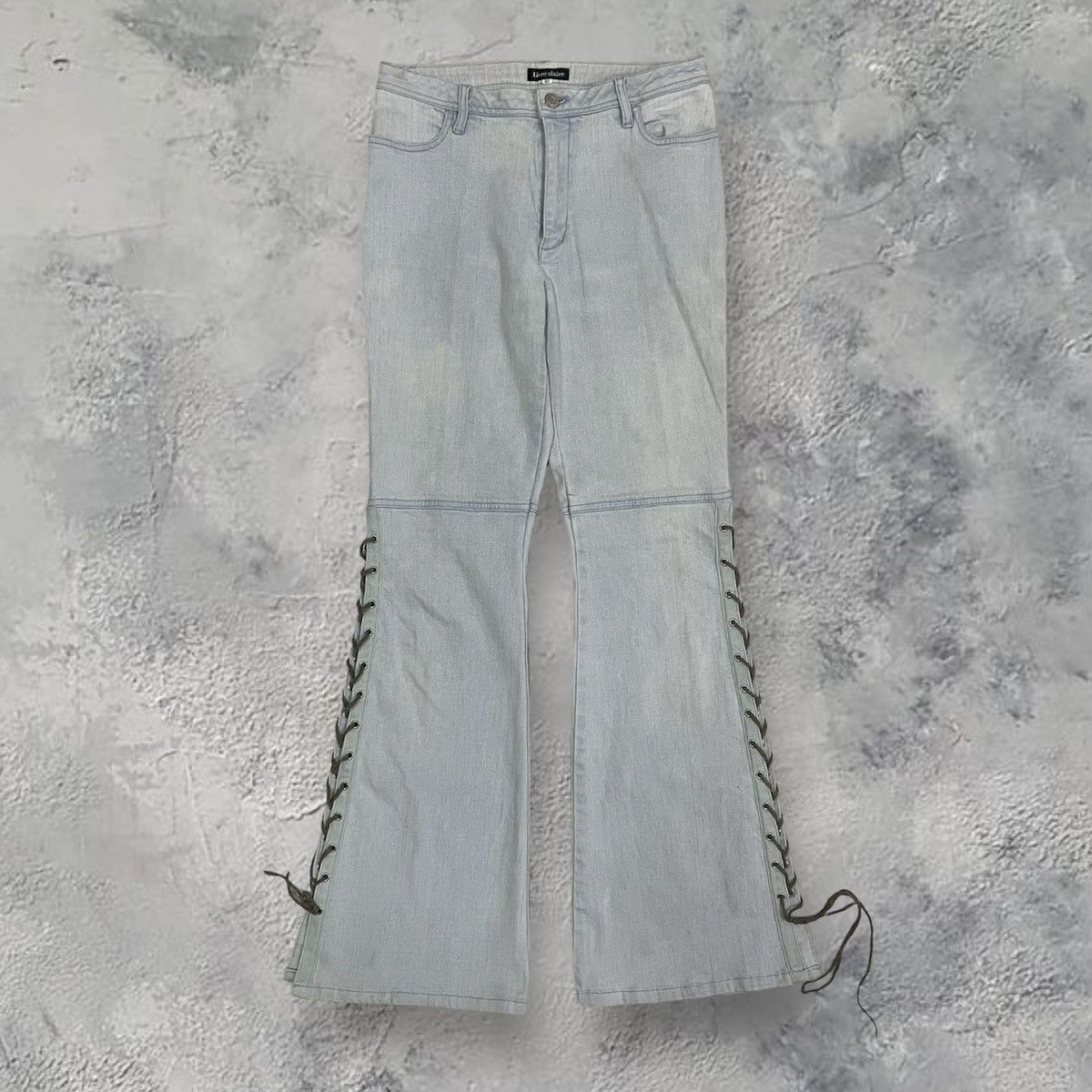 image of Archival Clothing x Hysteric Glamour flare Livre Daire Inspired By Designer in Blue (Size 28)