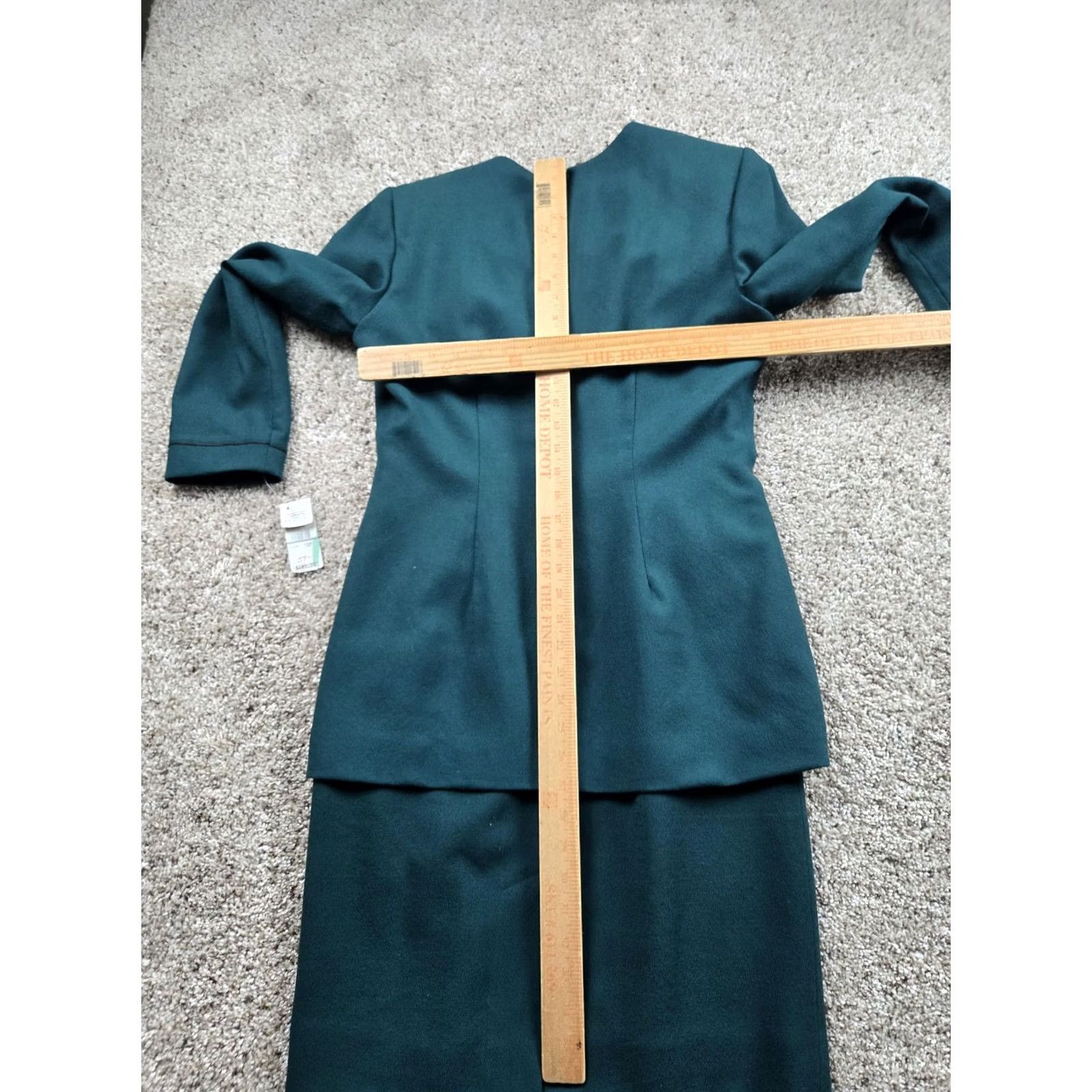 Talbots VINTAGE Talbots Petites Skirt Suit Womens 10P Green Wool Dress 1 Piece Made USA Size 32" / US 10 / IT 46 - 7 Thumbnail