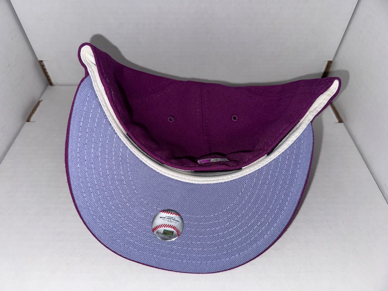 New Era ATL Braves Fitted, Violet Heart (Size 7 1/2) Size ONE SIZE - 4 Thumbnail