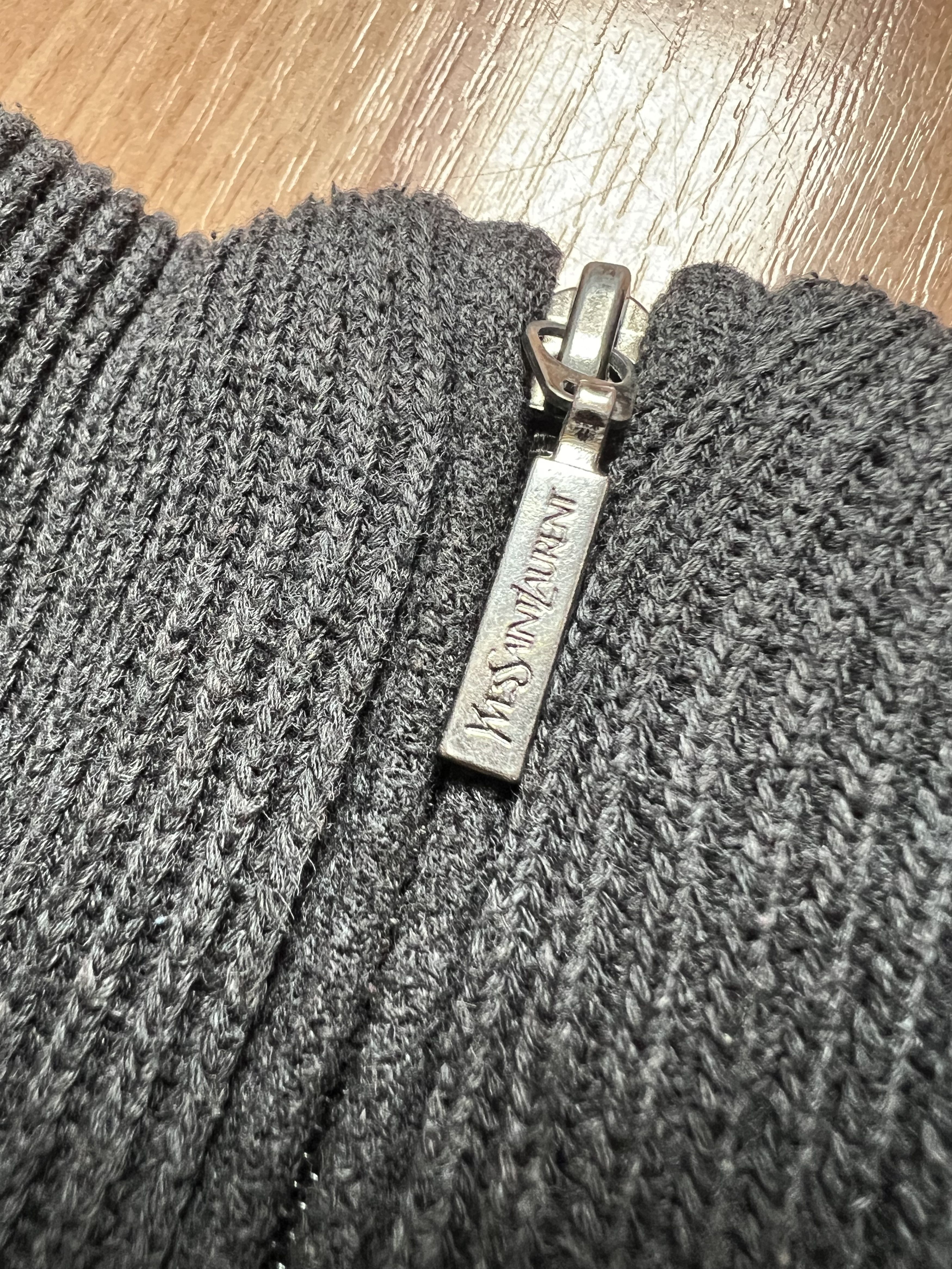 Vintage × Yves Saint Laurent Soft Fleece YSL Sweatshirt 1/4 Zip Dark Grey YSL Sweater Size US L / EU 52-54 / 3 - 4 Thumbnail