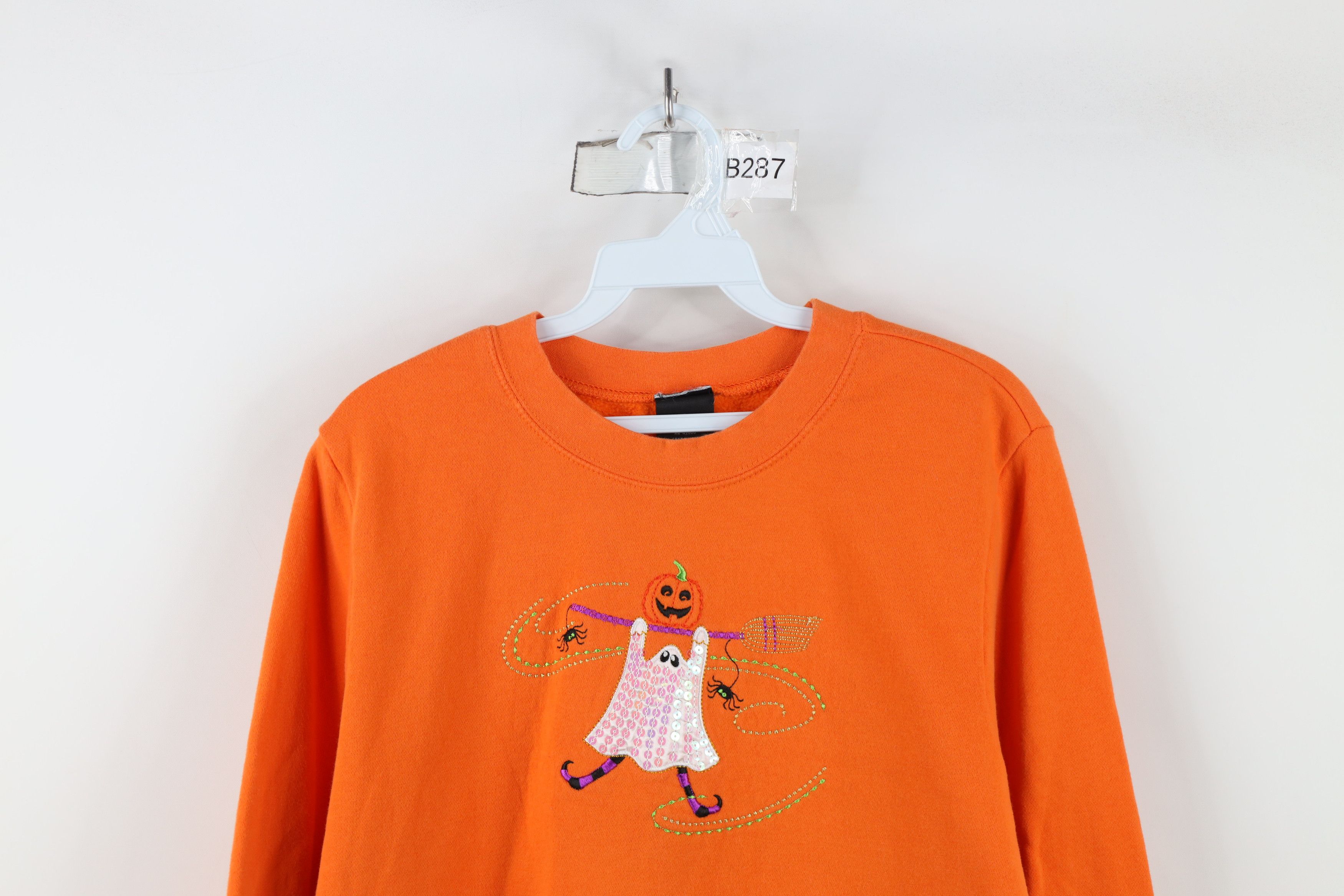 Vintage Vintage 90s Faded Halloween Ghost Spider Crewneck Sweatshirt Size XXL / US 16-18 / IT 52-54 - 2 Thumbnail