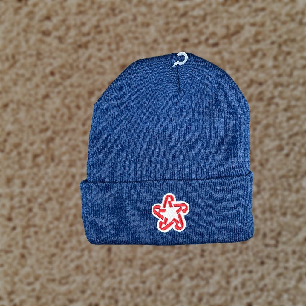 Vintage Thinsulate Beanie Mens M Blue Knit Insulated Winter Hat Star Patch Casual Size ONE SIZE - 1 Thumbnail