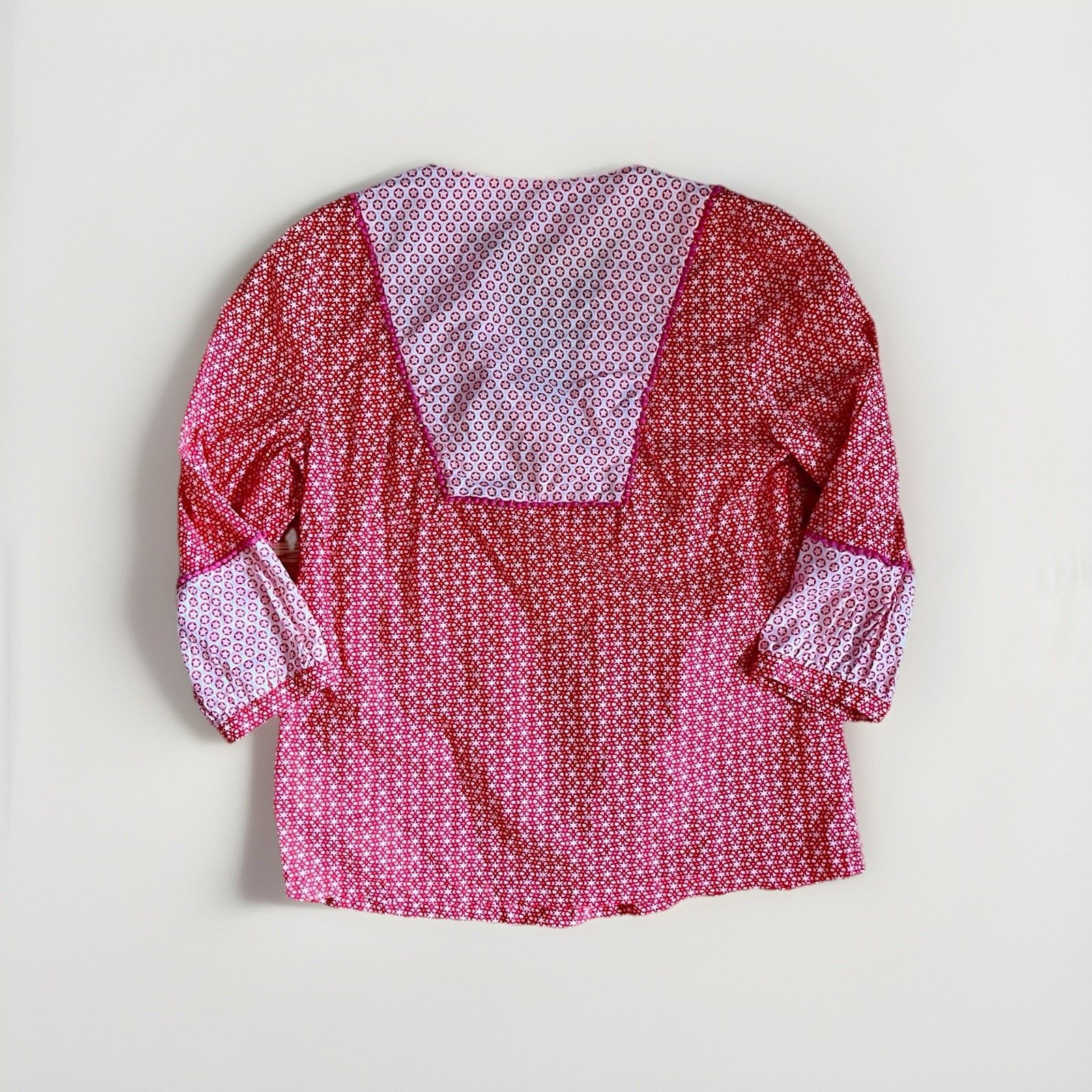Boden Boden Top Womens Size 6 Red Pullover Boho Star Print Blouse Size M / US 6-8 / IT 42-44 - 3 Thumbnail