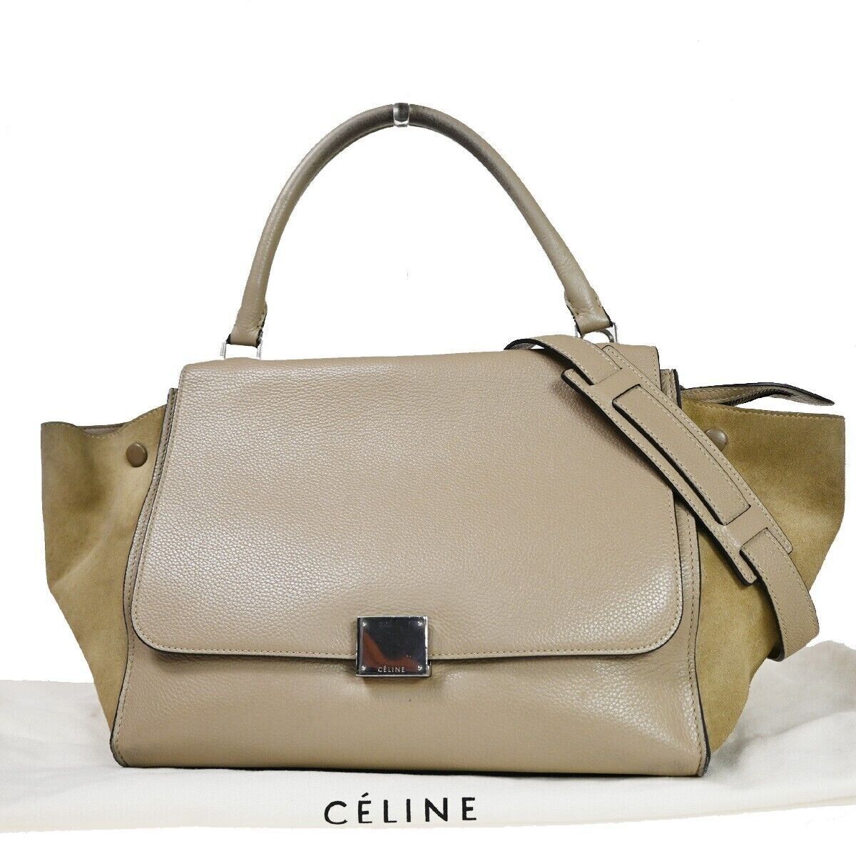 image of Celine Trapeze Handbag in White, Women's
