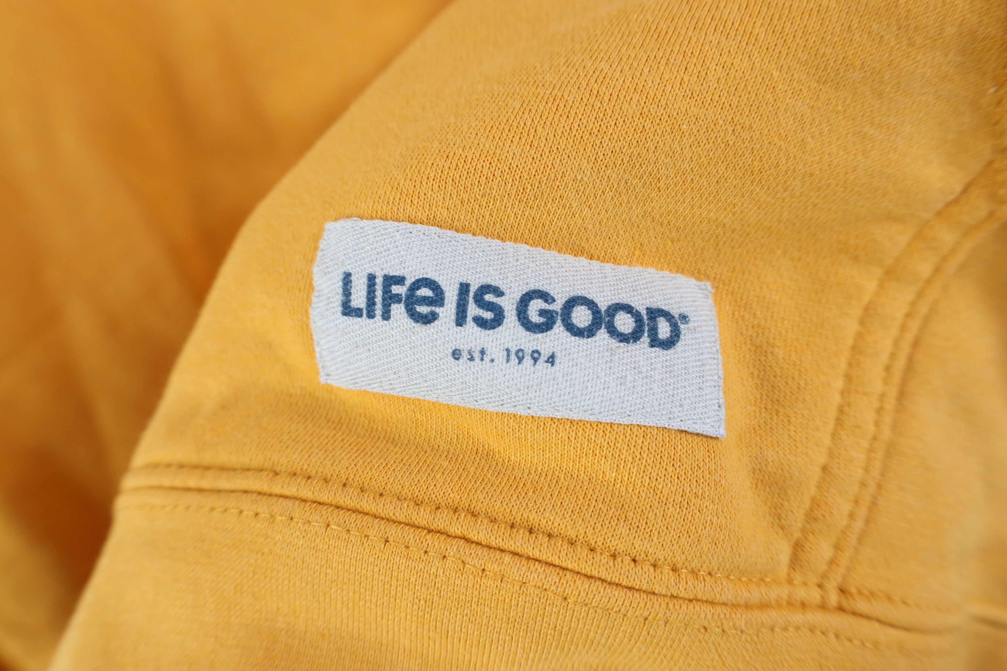 Life is Good Life Is Good Spell Mountains Trees Hoodie Sweatshirt Yellow Size US XL / EU 56 / 4 - 6 Thumbnail