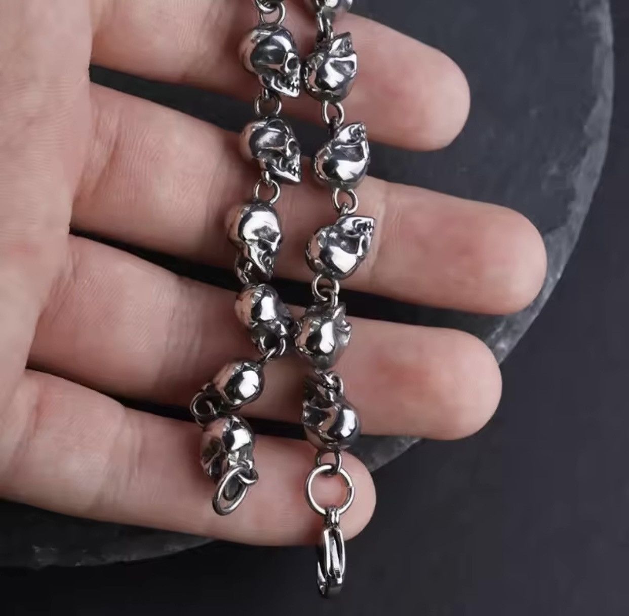 Other Gothic Full Skull Ghost Head Bracelet Size ONE SIZE - 6 Thumbnail