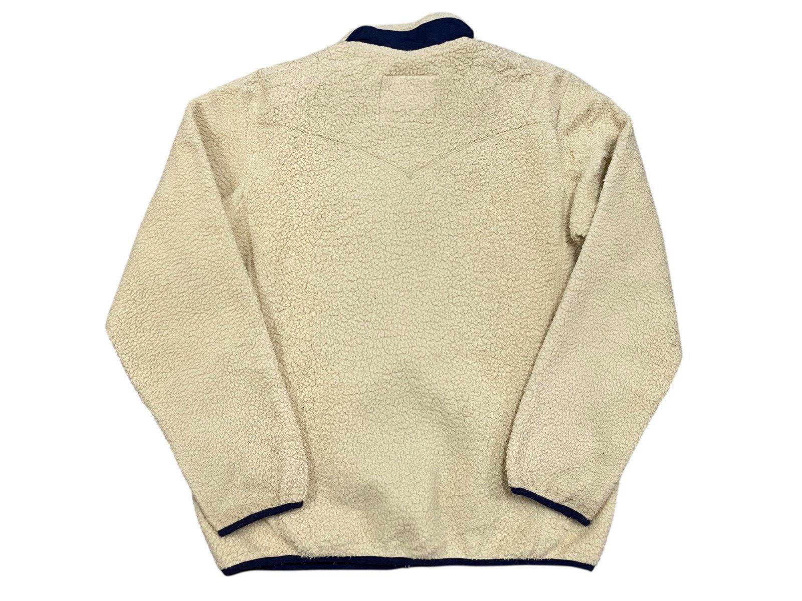Levi's Levi’s Deep Pile Sherpa Fleece Jacket Cream Navy Retro Style Size US L / EU 52-54 / 3 - 3 Thumbnail