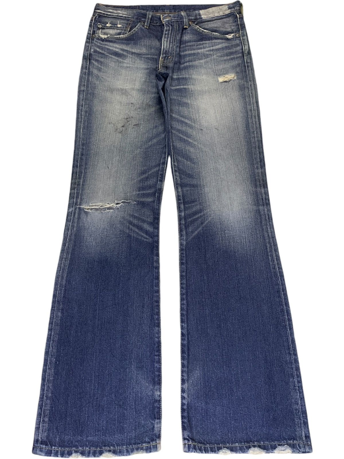 Levi's Vintage 90s Levis 517 Faded Wash Distressed Flare Jeans Size US 33 - 1 Thumbnail
