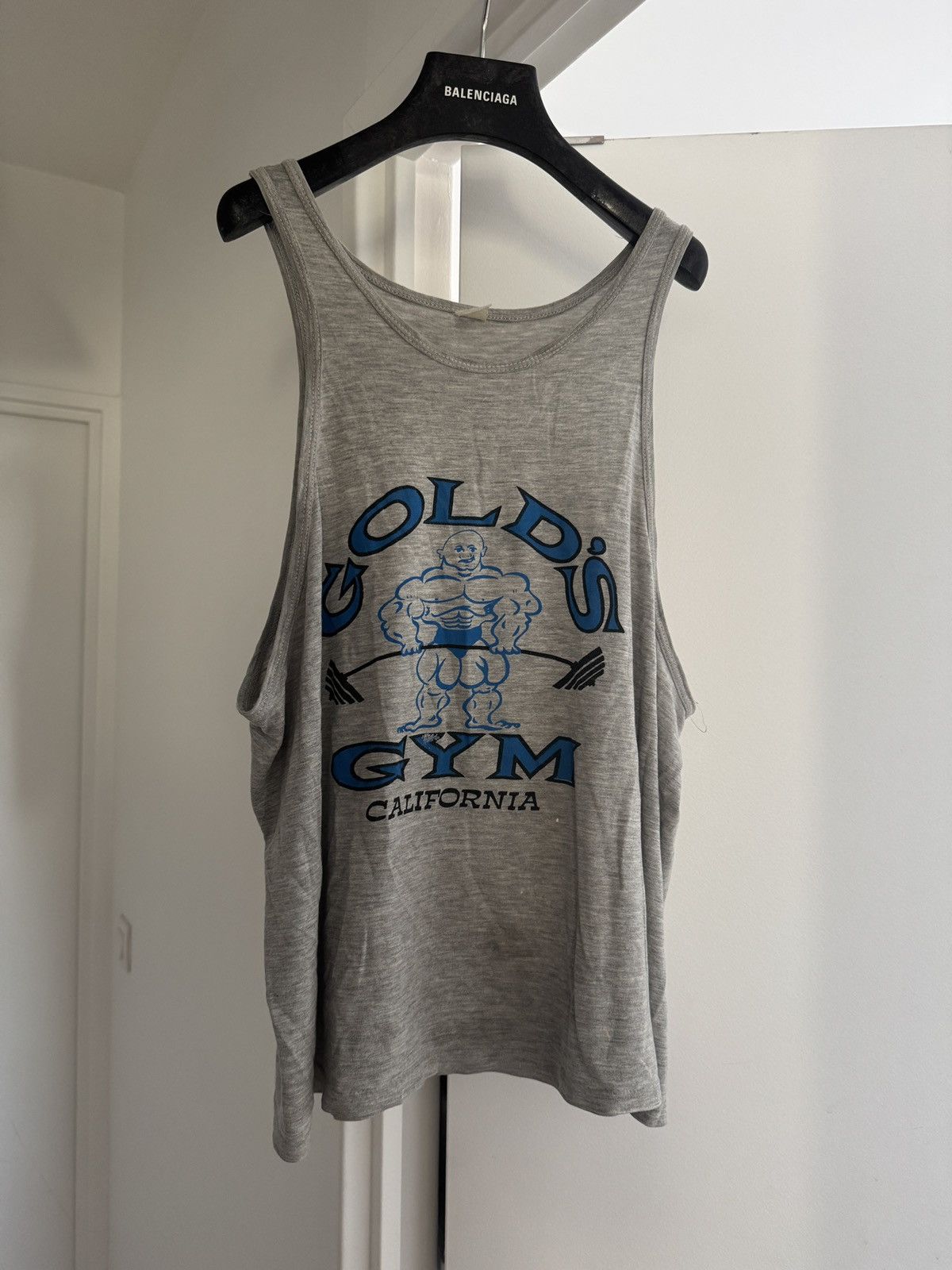 Vintage *RARE* GOLD’S GYM 80s VINTAGE BODYBUILDING TANK TOP Size US XL / EU 56 / 4 - 1 Thumbnail