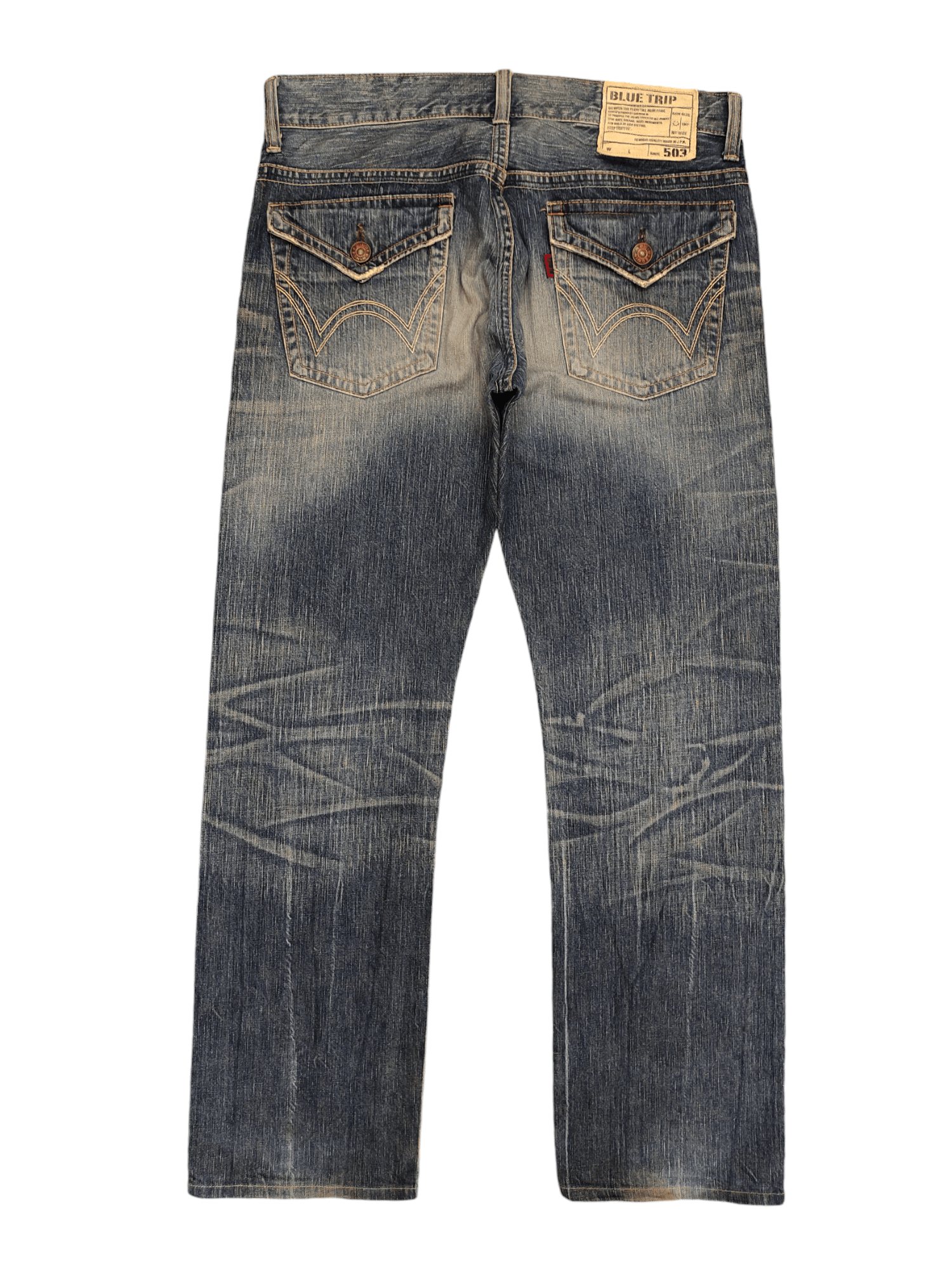 Number (N)ine × Undercover Edwin 503 Clawmark Distress Faded Jeans Undercover Style Size US 34 / EU 50 - 11 Thumbnail