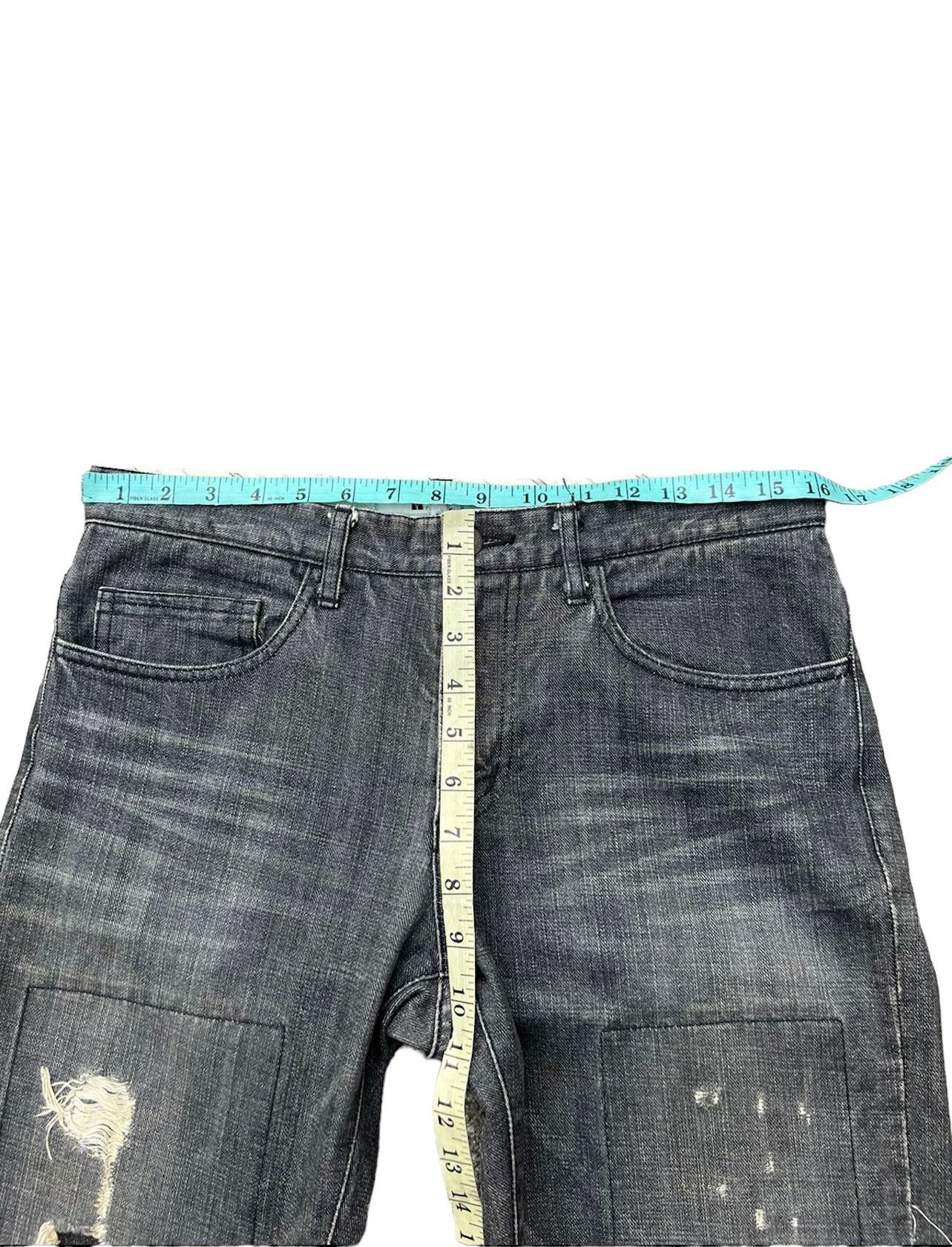 Vintage Vintage NOUNO Japan Ripped Distressed Fade Black Denim Jeans Size US 30 / EU 46 - 3 Thumbnail