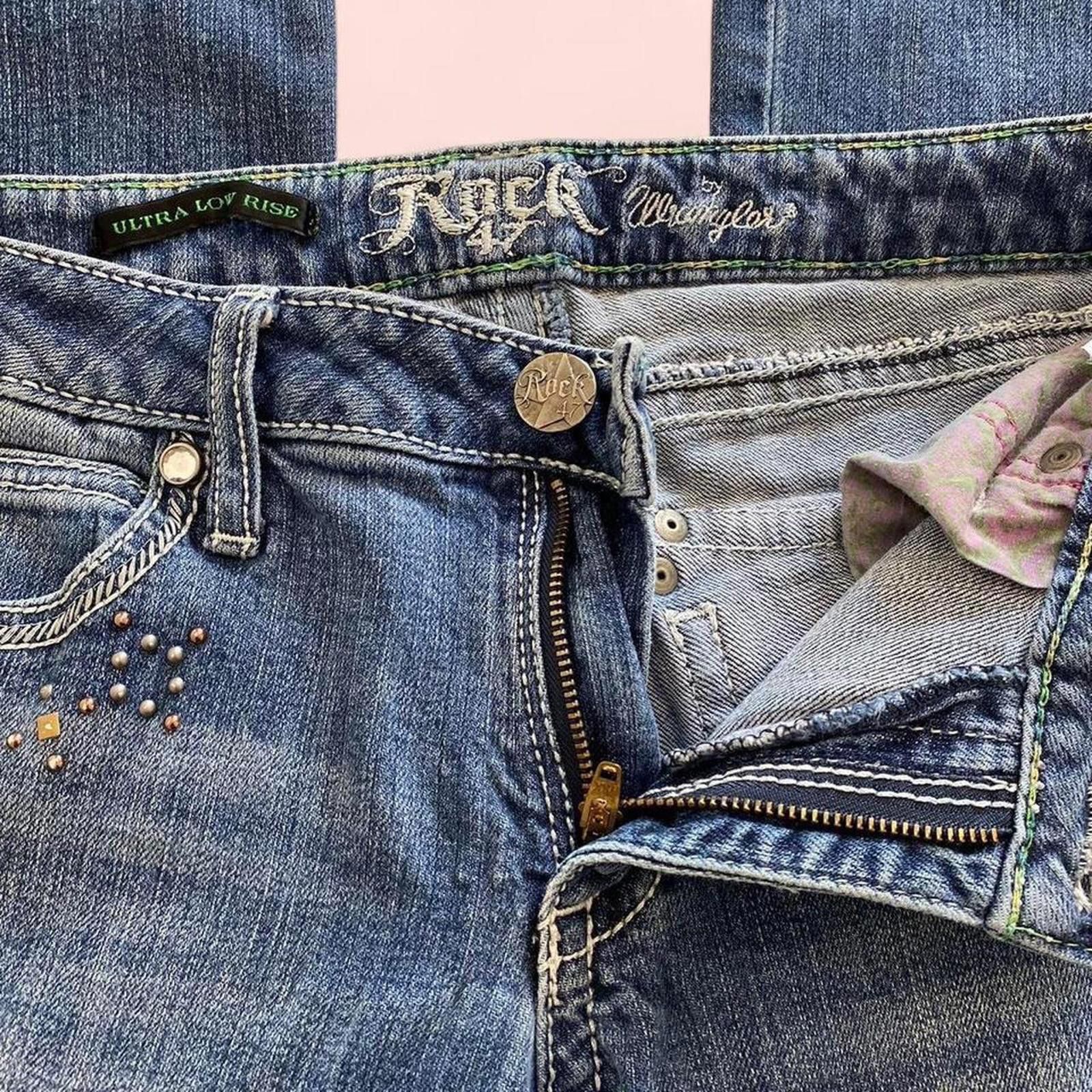 Other Rock 47- ultra low rise boot cut jeans with studded details Size 28" / US 6 / IT 42 - 2 Thumbnail