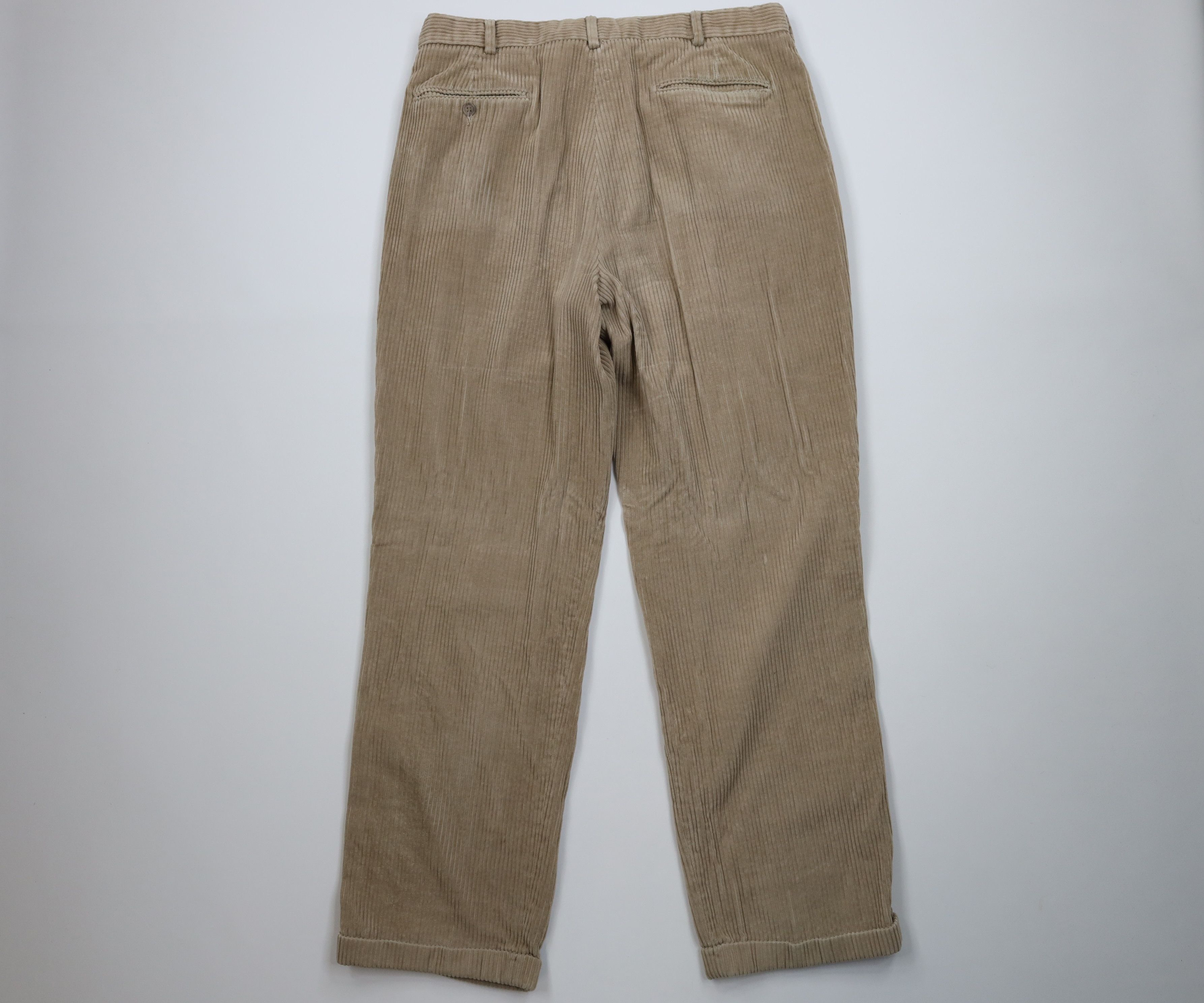 Lands' End Vintage 80s Lands End Wide Leg Corduroy Chino Pants USA Size US 34 / EU 50 - 13 Thumbnail