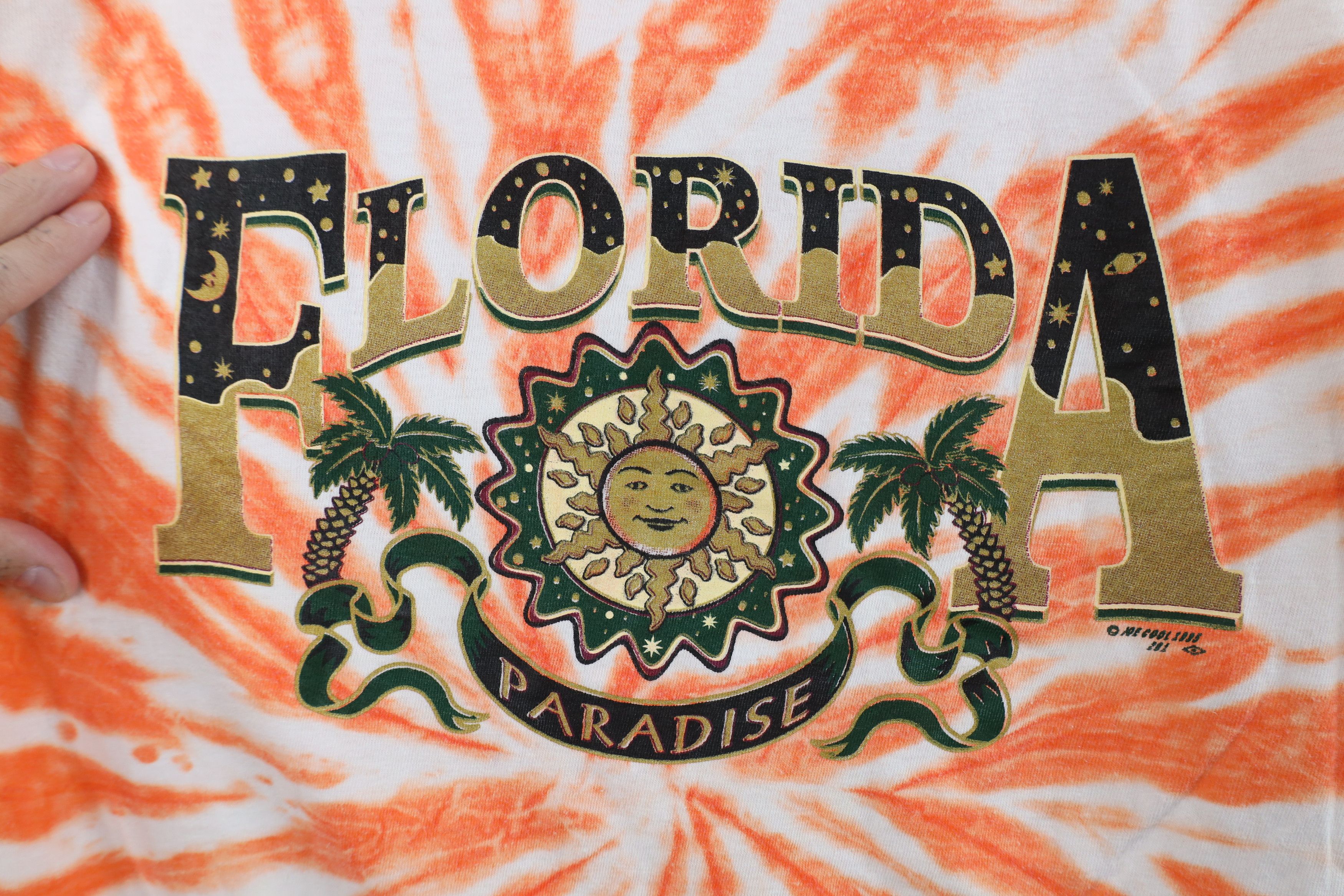 Vintage Vintage 90s Streetwear Tie Dye Paradise Florida T-Shirt Size L / US 10 / IT 46 - 4 Thumbnail