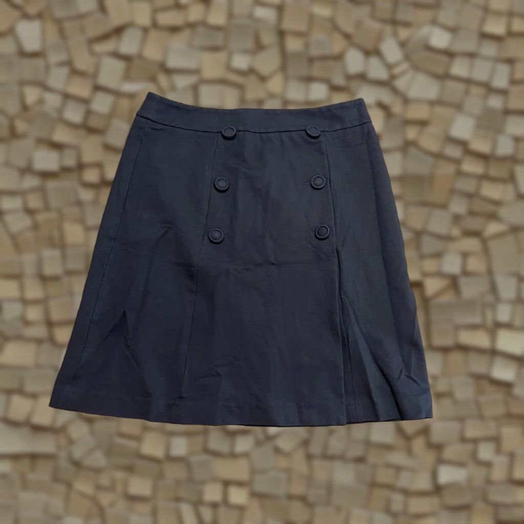 Talbots Talbots Skirt Women's Size 8 Black Side Zip Buttons on Front Size 30" / US 8 / IT 44 - 1 Thumbnail