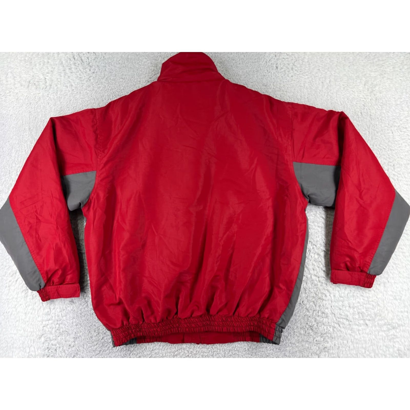 Vintage Cabela's Jacket Mens Medium Red Gray Full Zip Mock Neck Poly Shell Sherpa Lined Size US M / EU 48-50 / 2 - 2 Thumbnail