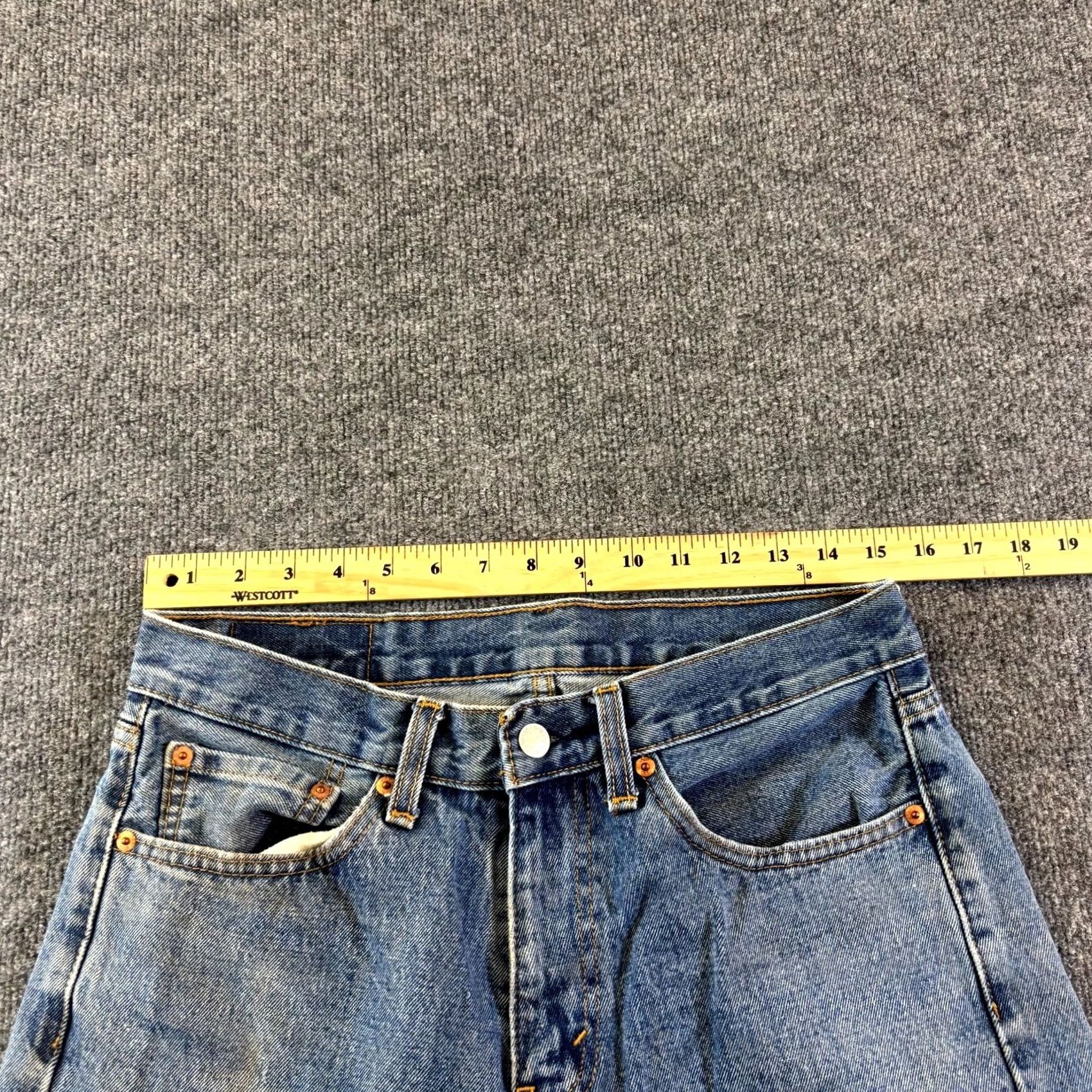 Levi's Levi's 505 Jeans Mens 31x36 Blue Denim Medium Stonewash Straight Leg Workwear Jeans Size US 31 - 3 Thumbnail