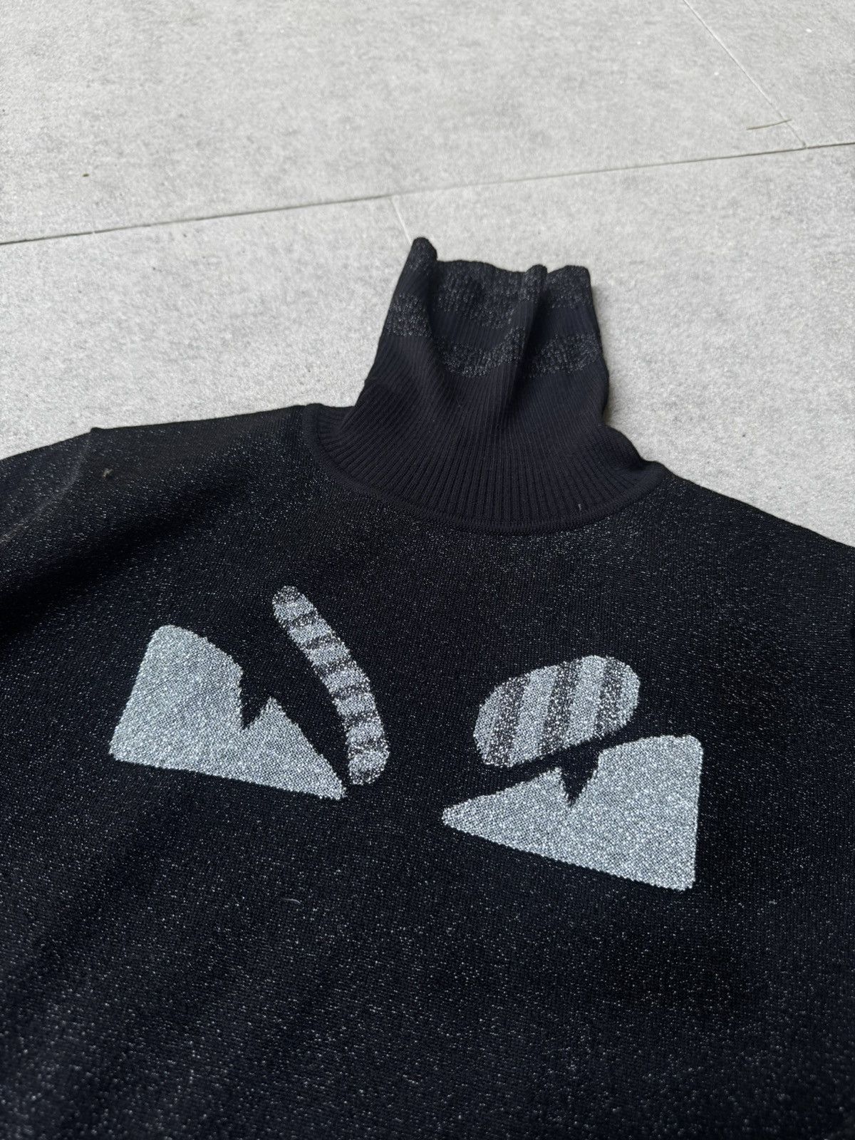 Fendi Fendi Monster Eyes Lurex & Wool Turtleneck Sweatshirt Size M / US 6-8 / IT 42-44 - 2 Thumbnail