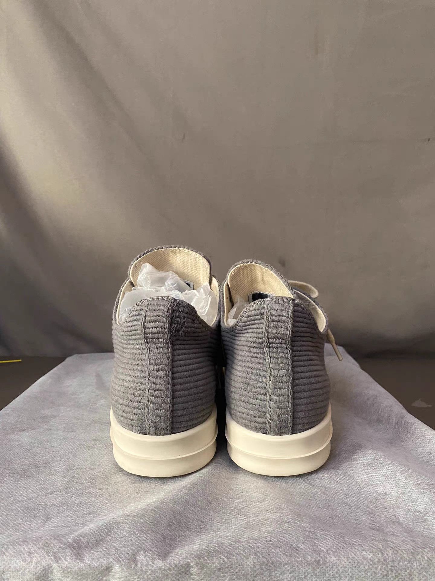Rick Owens Rick Owens grey corduroy sneakers Size US 8.5 / IT 38.5 - 4 Thumbnail