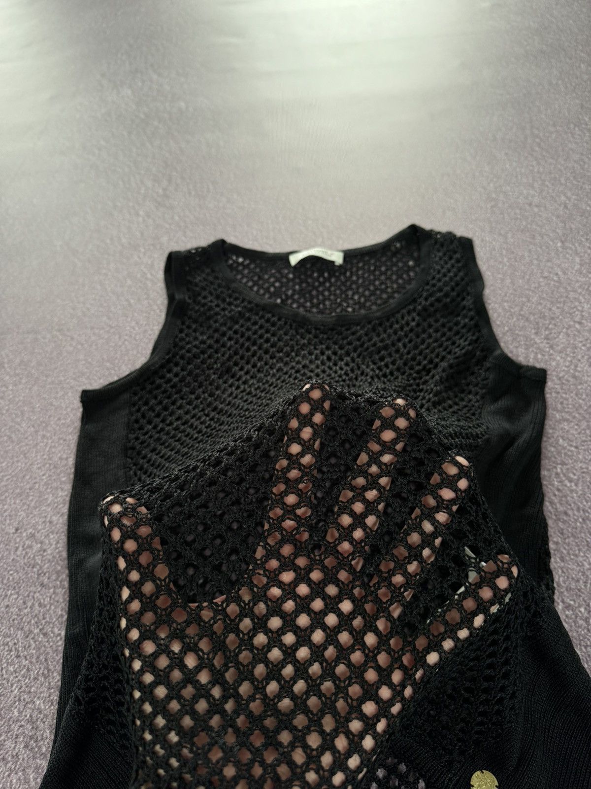 Versace Gianni Versace 00s JPG Vibe Glamour Y2K Mesh Up Tank Top Size M / US 6-8 / IT 42-44 - 7 Thumbnail