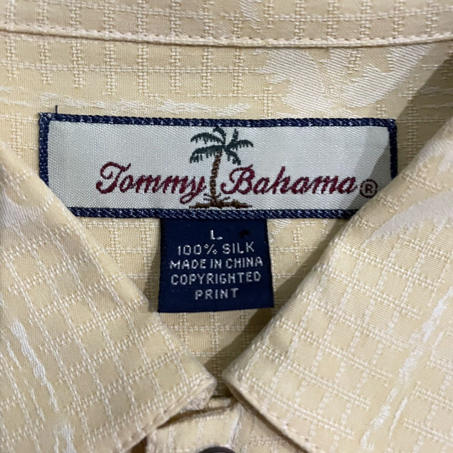 Tommy Bahama VINTAGE Tommy Bahama Polo Shirt Mens Large Hawaiian 100% Silk Yellow Size US L / EU 52-54 / 3 - 4 Thumbnail
