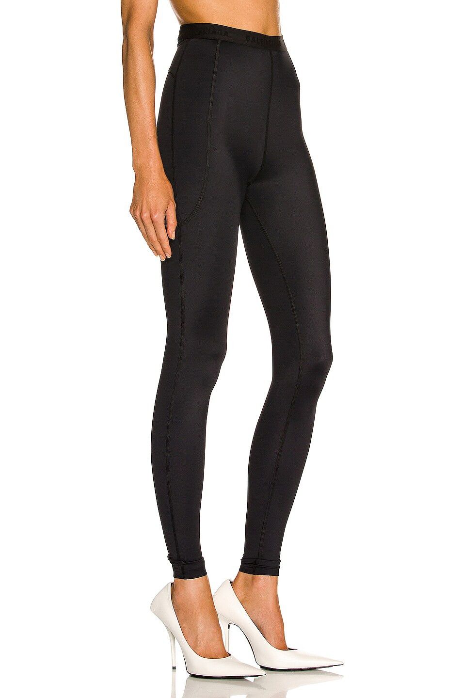 Balenciaga o1mt1gz1024 3B Sports Icon Athletic Leg Cut Leggings Black Size 26" / US 2 / IT 38 - 2 Thumbnail