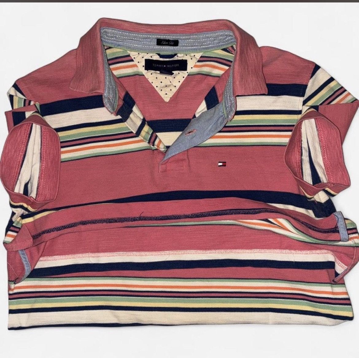 Tommy Hilfiger Tommy Hilfiger pink striped polo size L Size US L / EU 52-54 / 3 - 2 Thumbnail