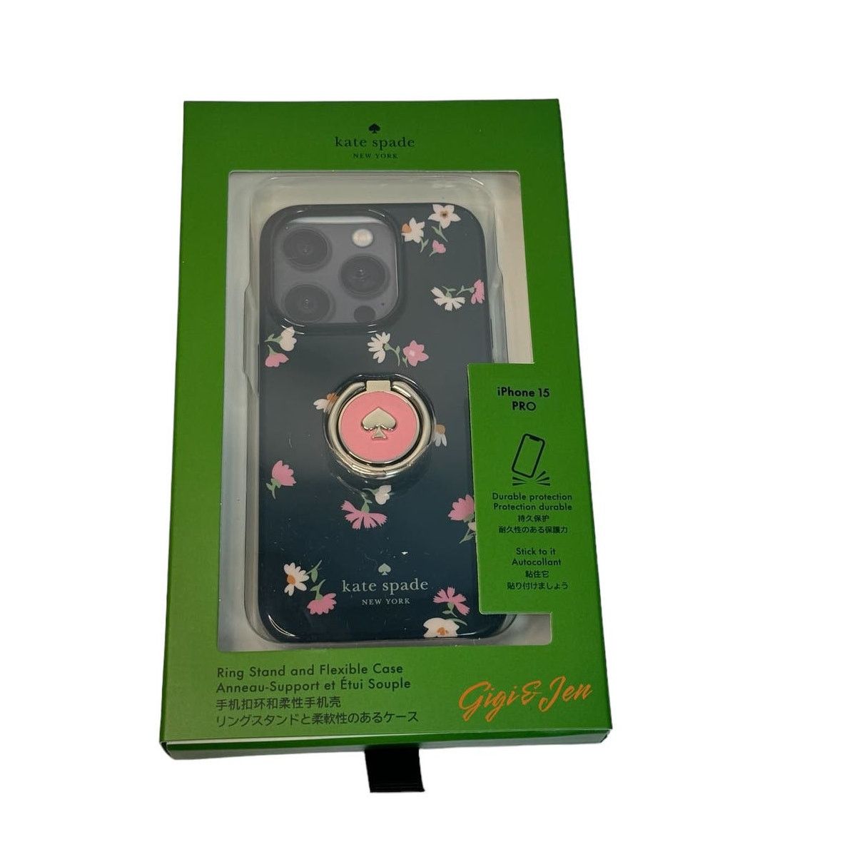 Kate Spade Kate Spade Stability Ring and Case iPhone 15 Pro flower New Size ONE SIZE - 1 Thumbnail