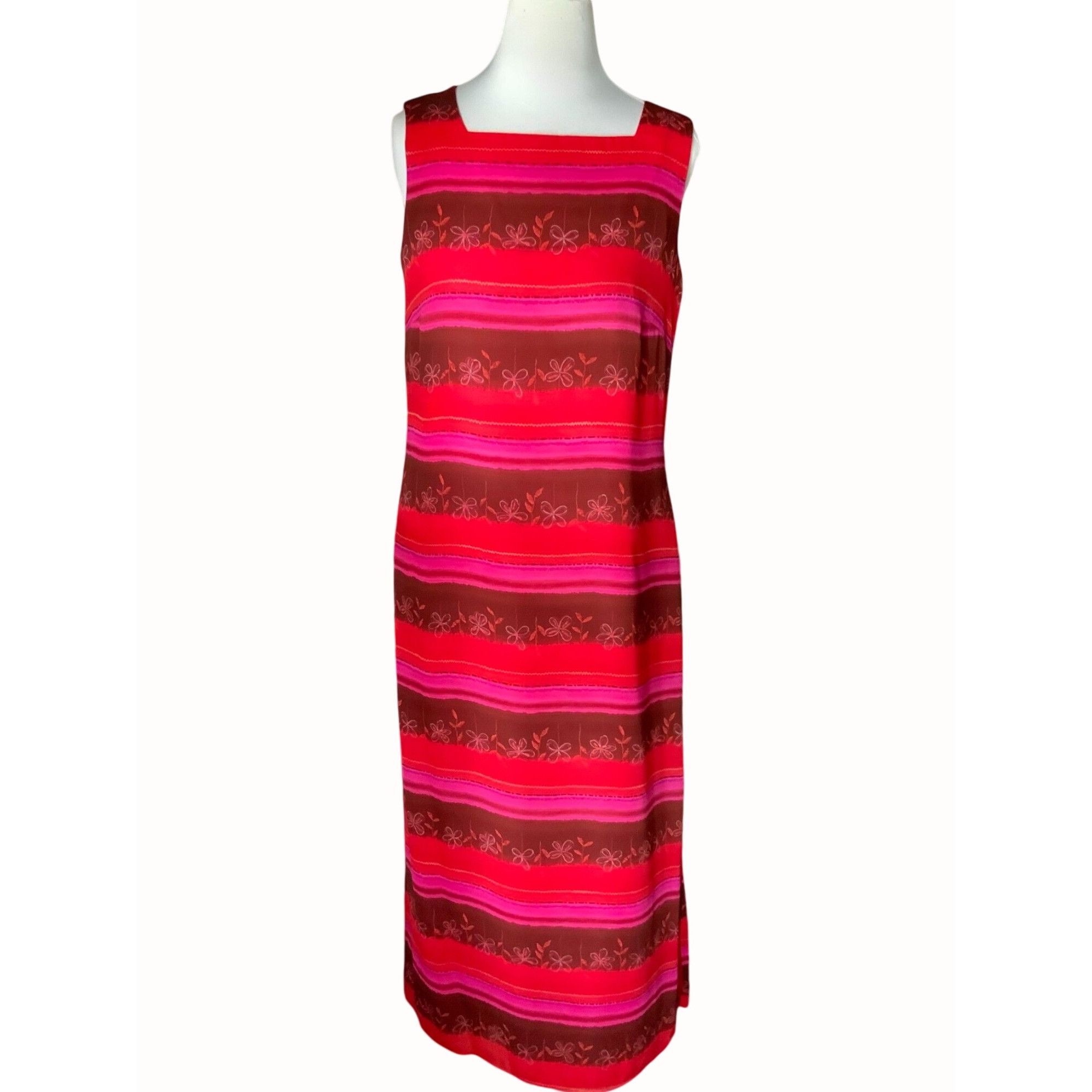 MAGGY LONDON Maggy London Woman Maxi Dress Size 10 Sleeveless Striped Size L / US 10 / IT 46 - 1 Thumbnail