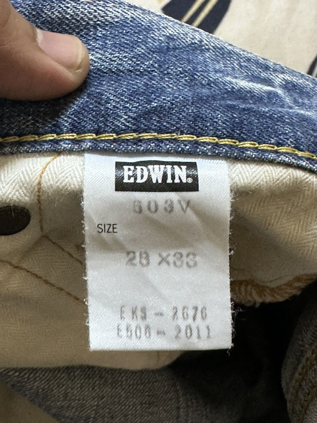Edwin Vintage Edwin 503V Selvedge Faded Ripped Distressed Denim Size US 31 - 10 Thumbnail