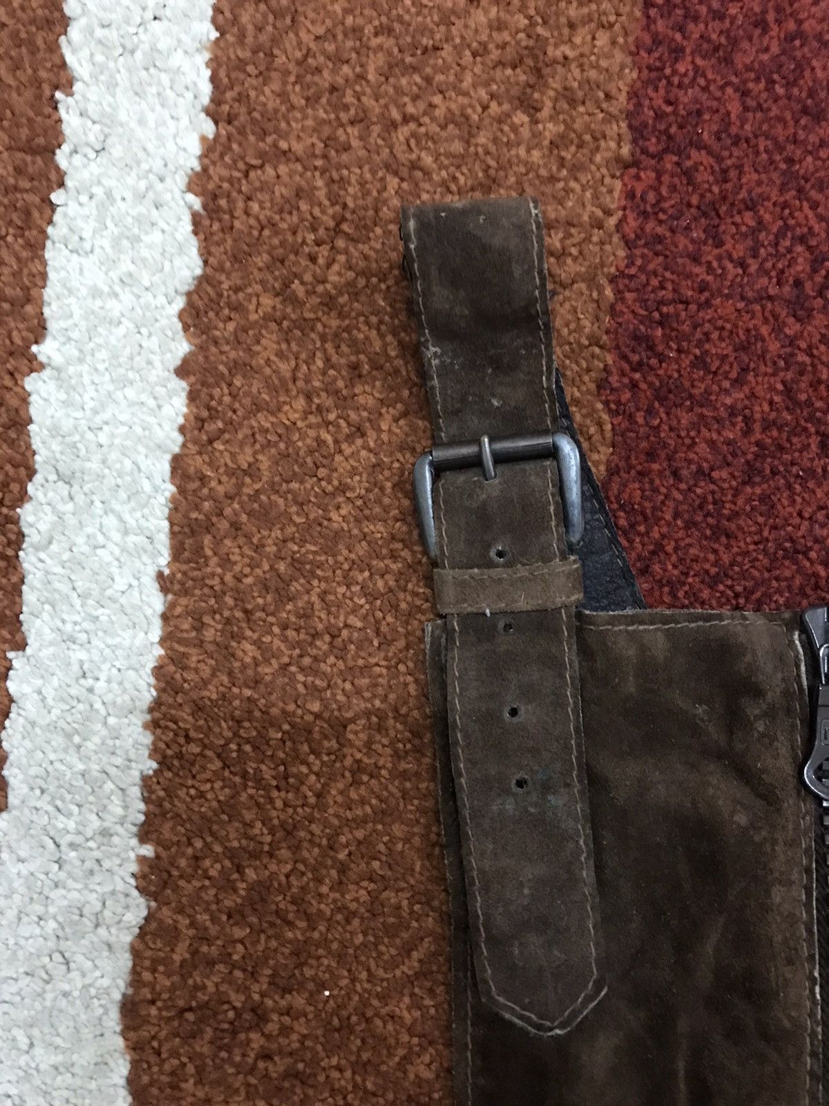 Leather × Vintage AICAD Suede Leather Workwear Jumpsuit Size 23" - 5 Thumbnail